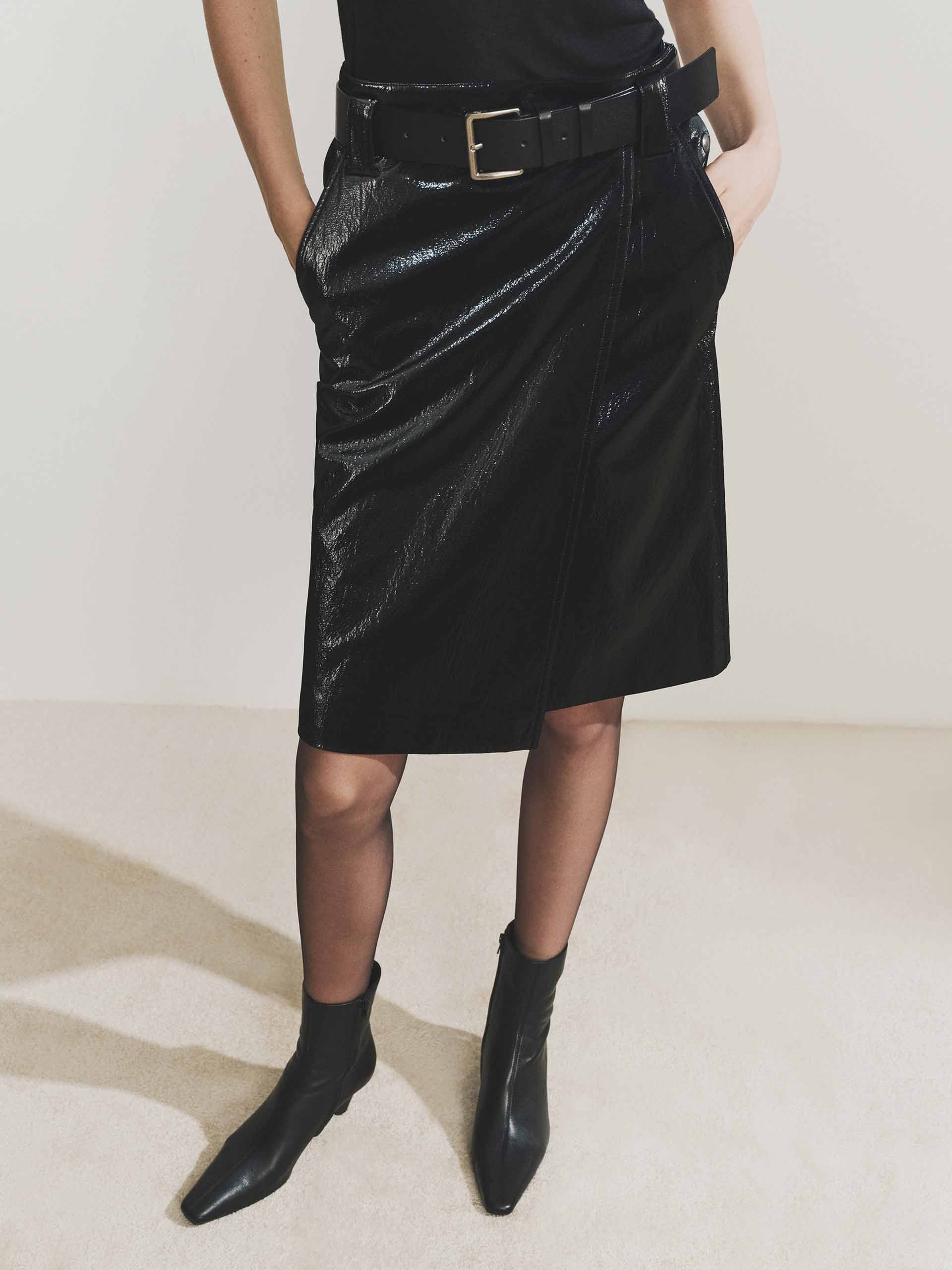 Include Belt Leather Skirt