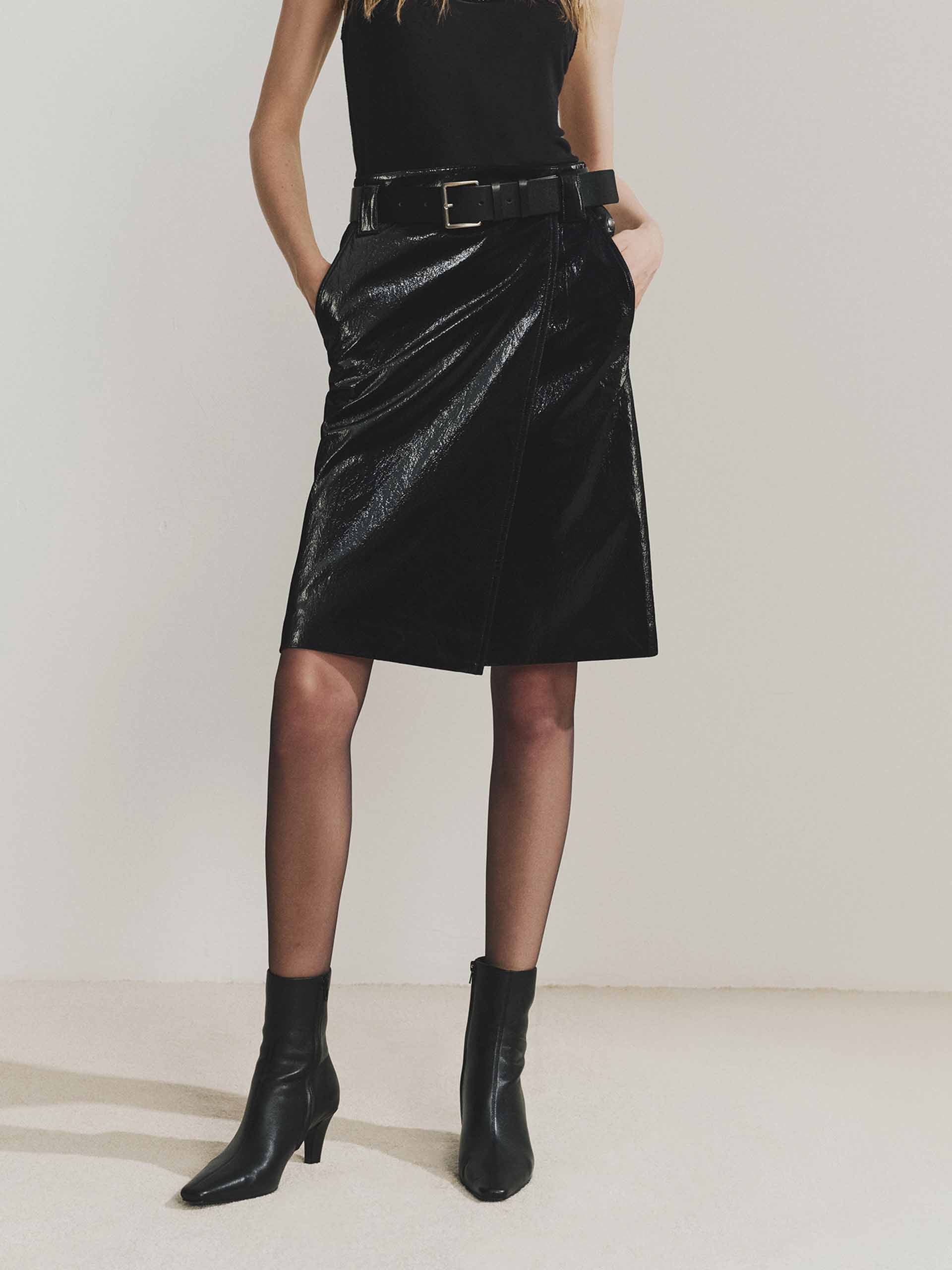 Include Belt Leather Skirt