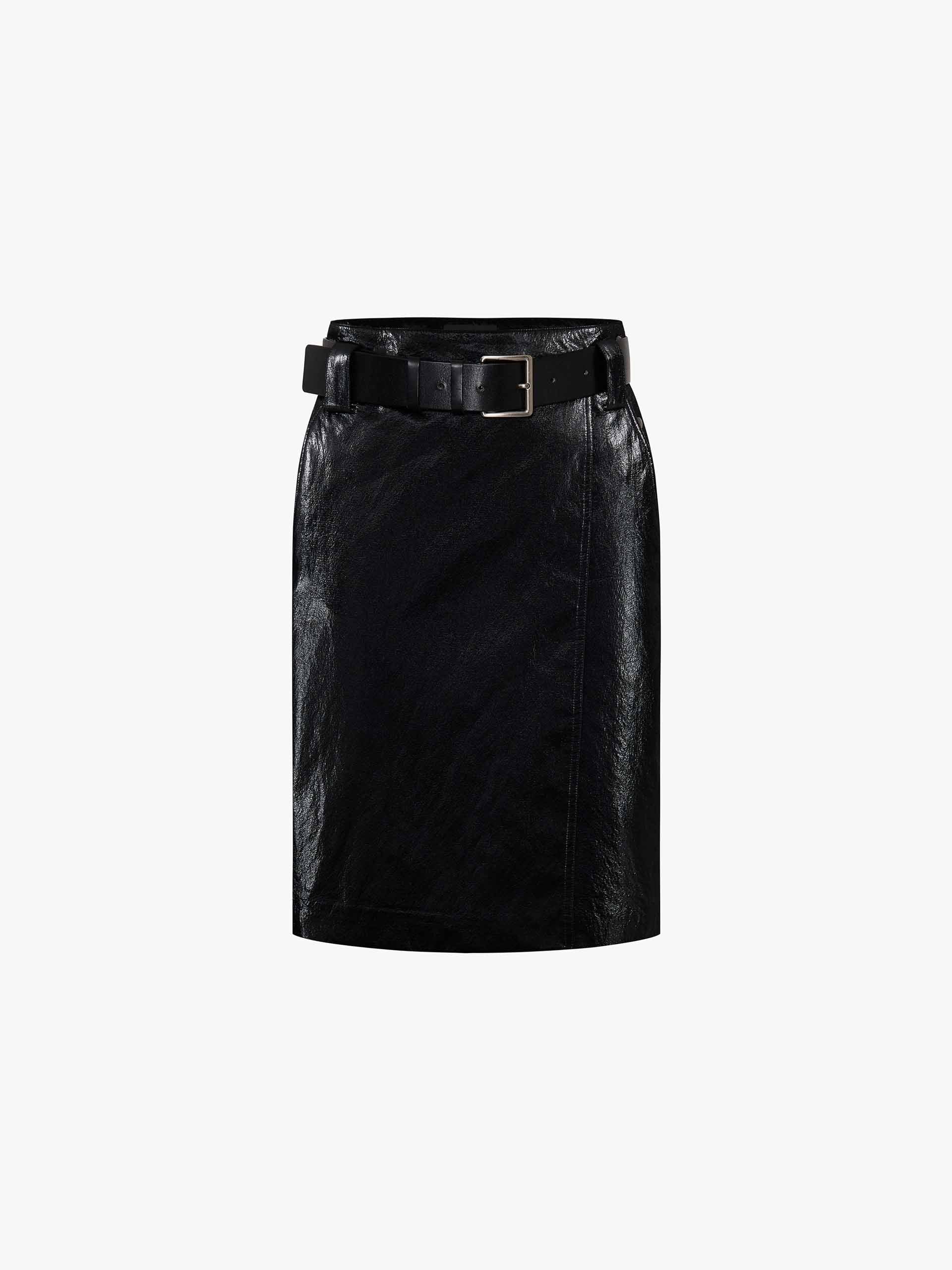 Include Belt Leather Skirt