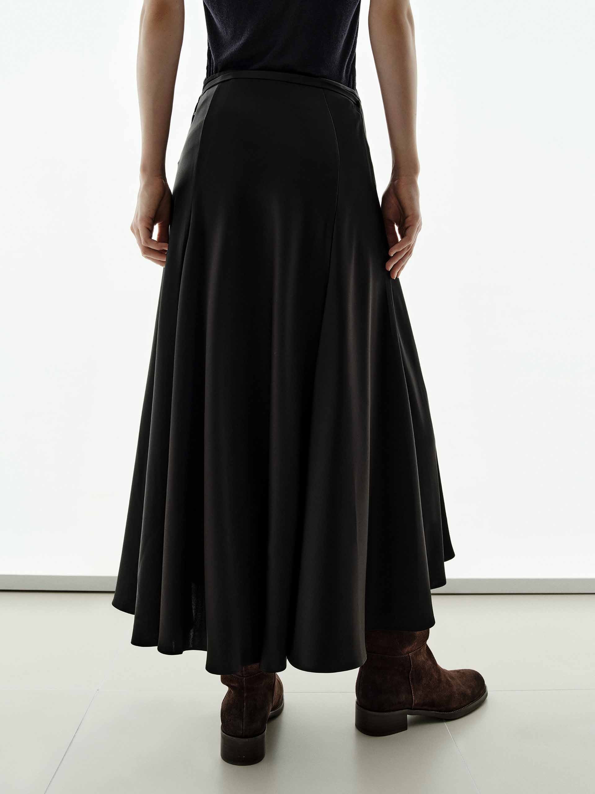 Wrap Silk Blend Skirt