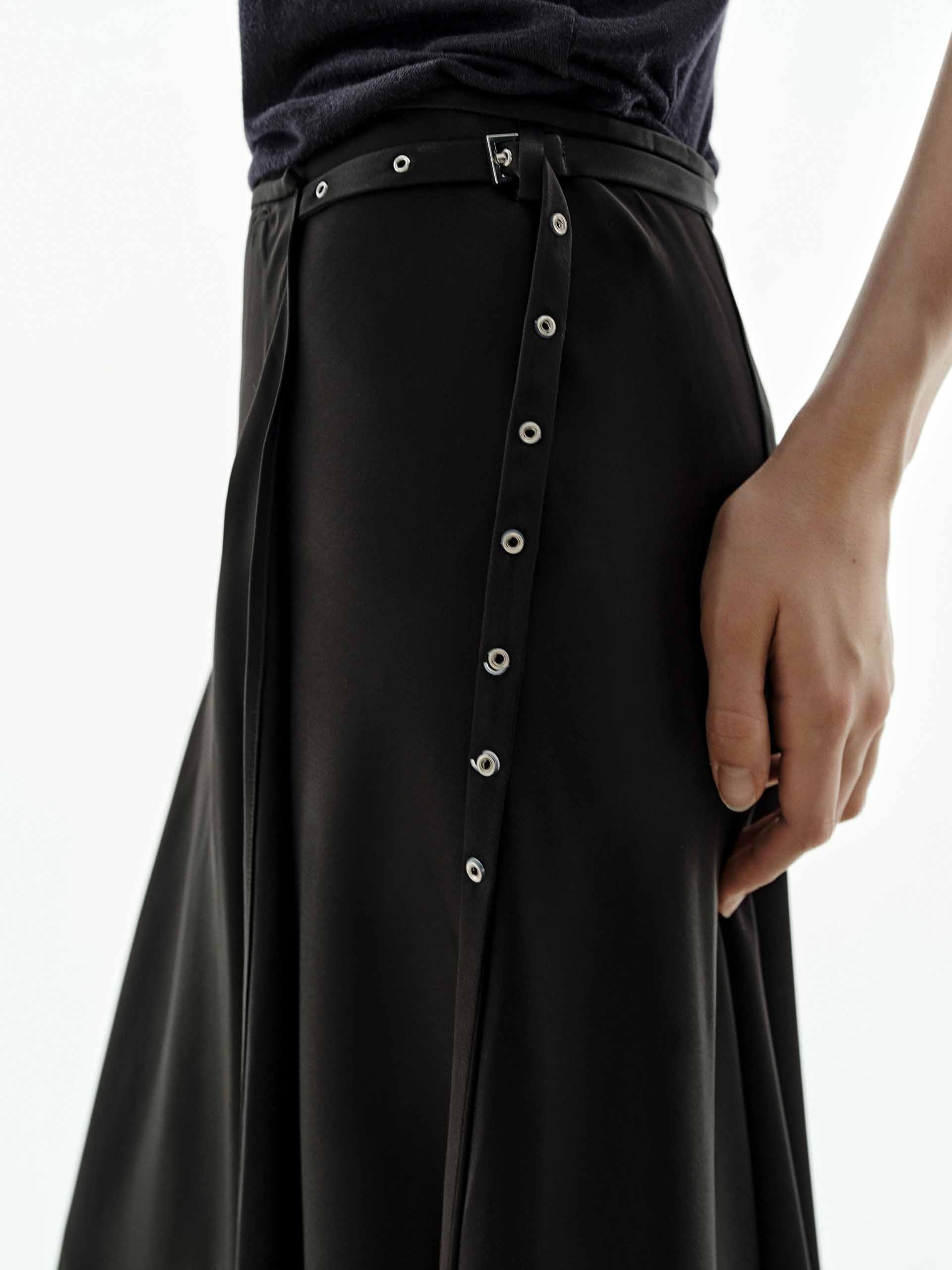 Wrap Silk Blend Skirt