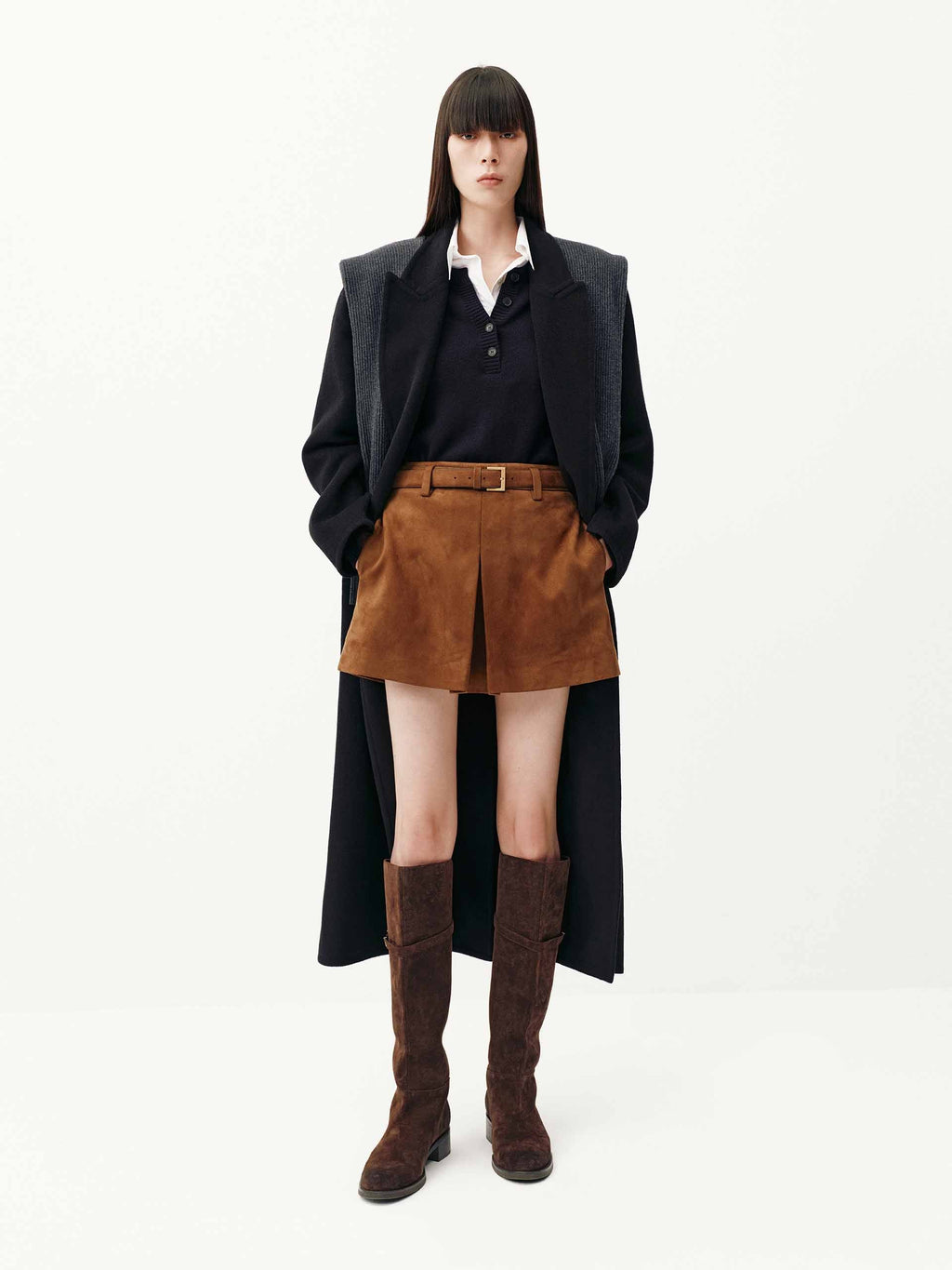 Faux Suede Brown Skirt