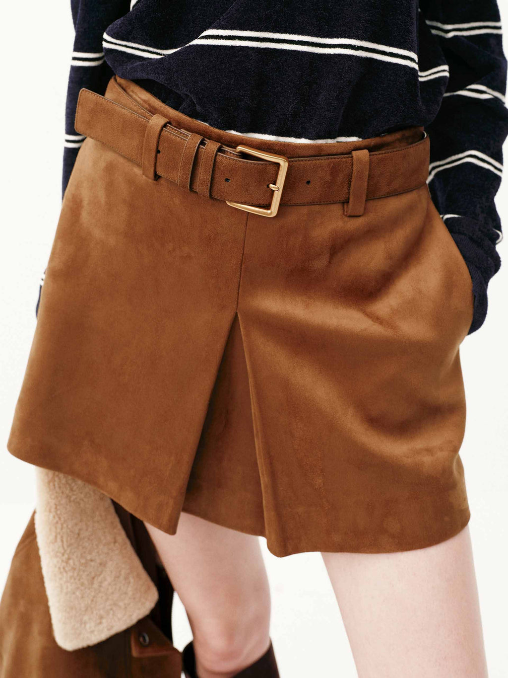Faux Suede Brown Skirt