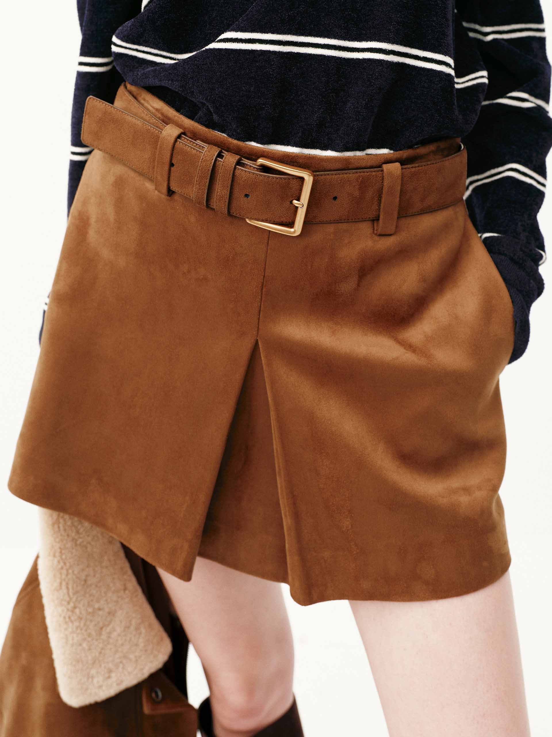 Faux Suede Brown Skirt