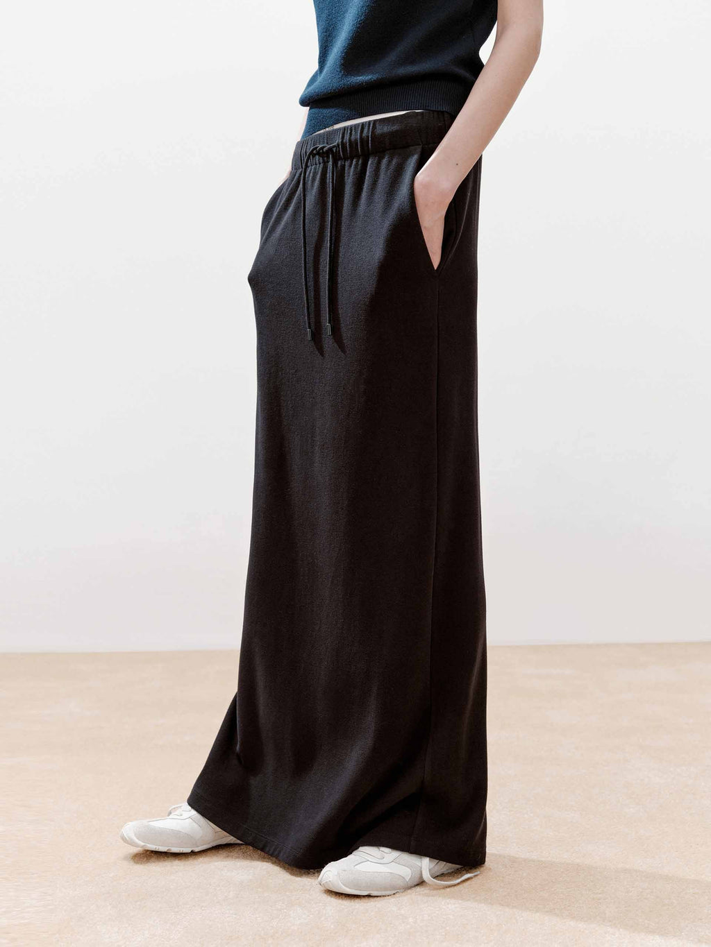 Paneled Waistband Drawstring Skirt