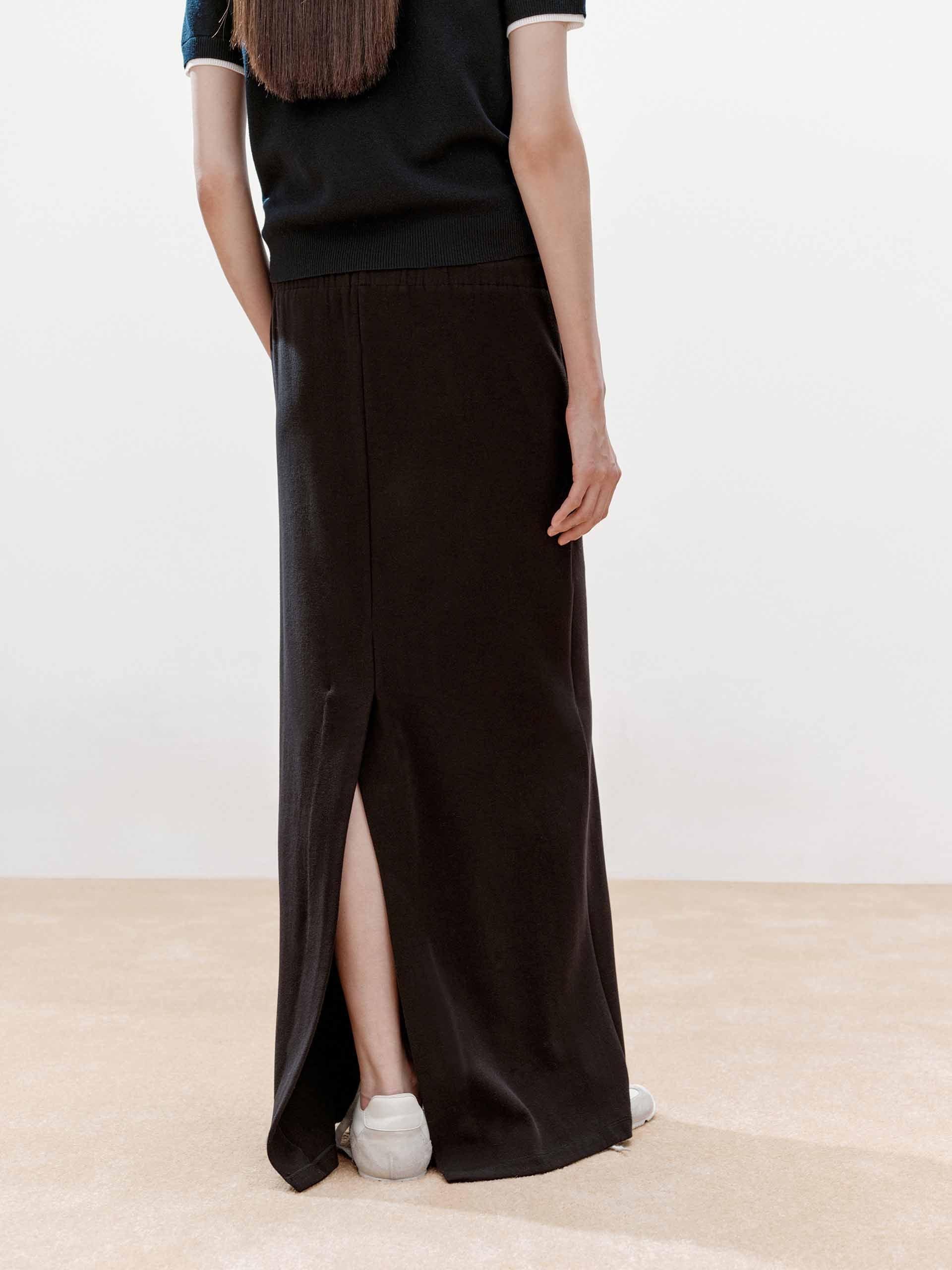 Paneled Waistband Drawstring Skirt