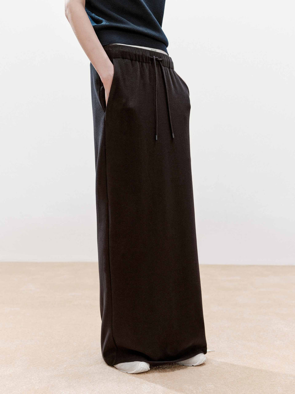 Paneled Waistband Drawstring Skirt