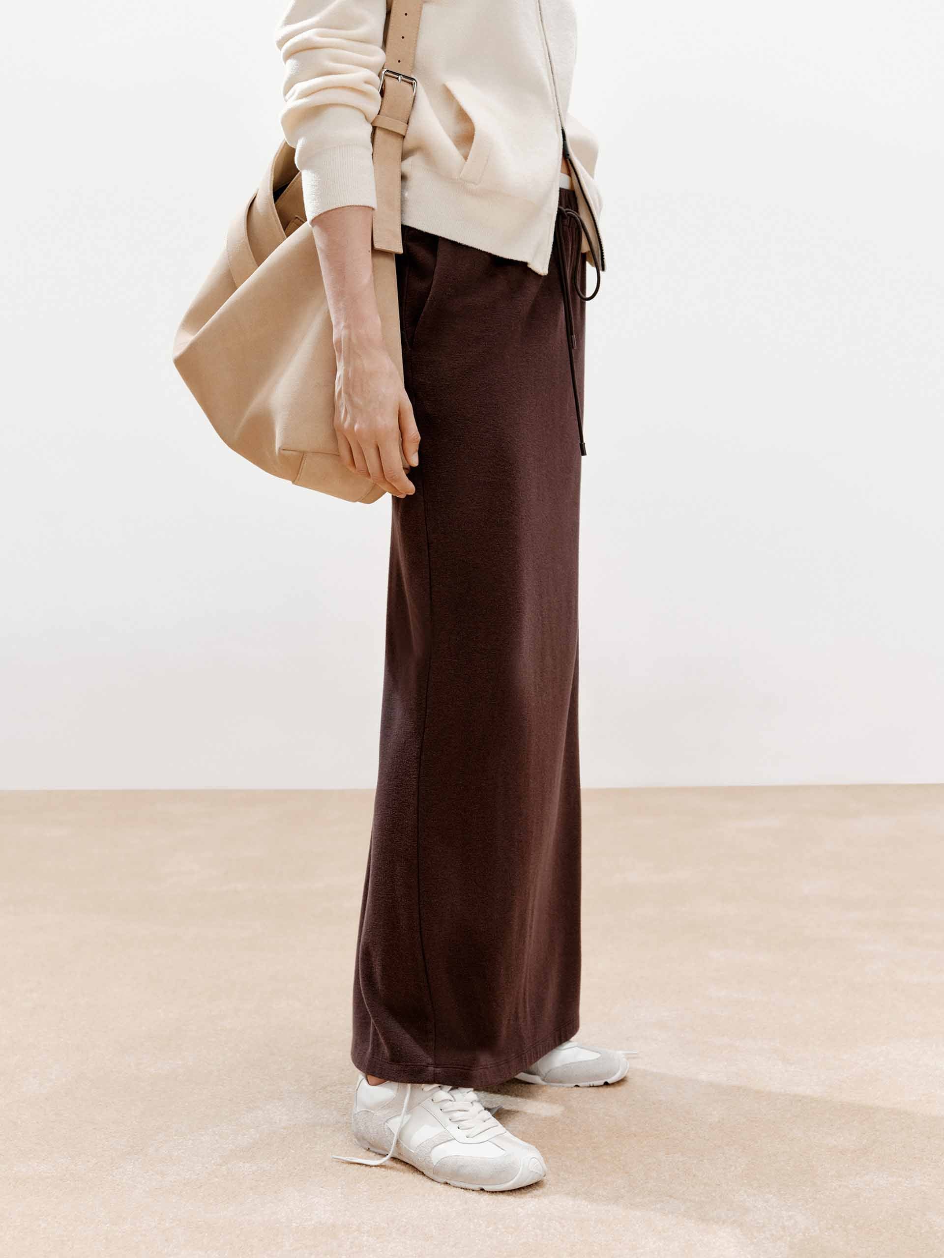 Paneled Waistband Drawstring Skirt