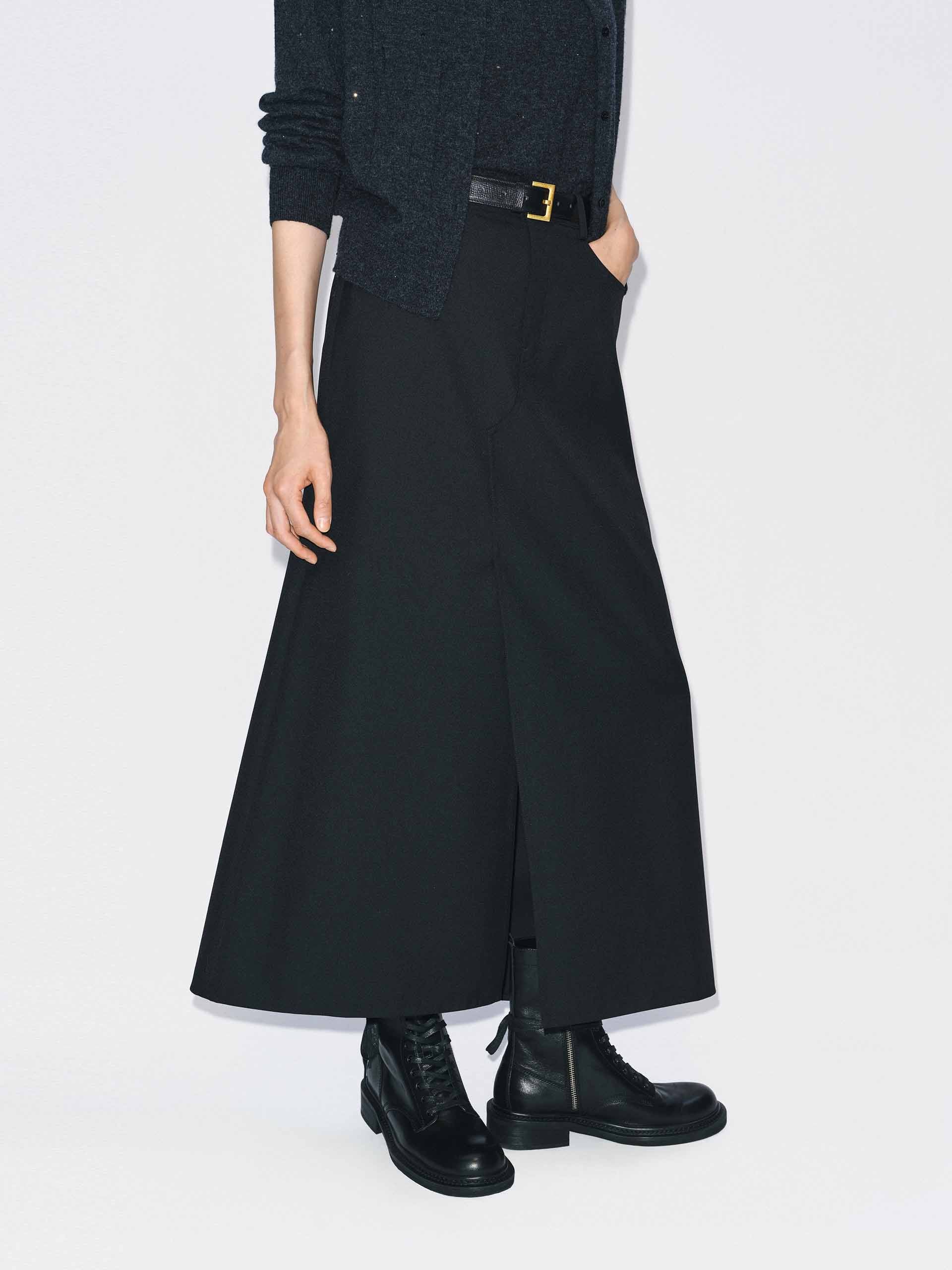 Front Slit Midi Skirt