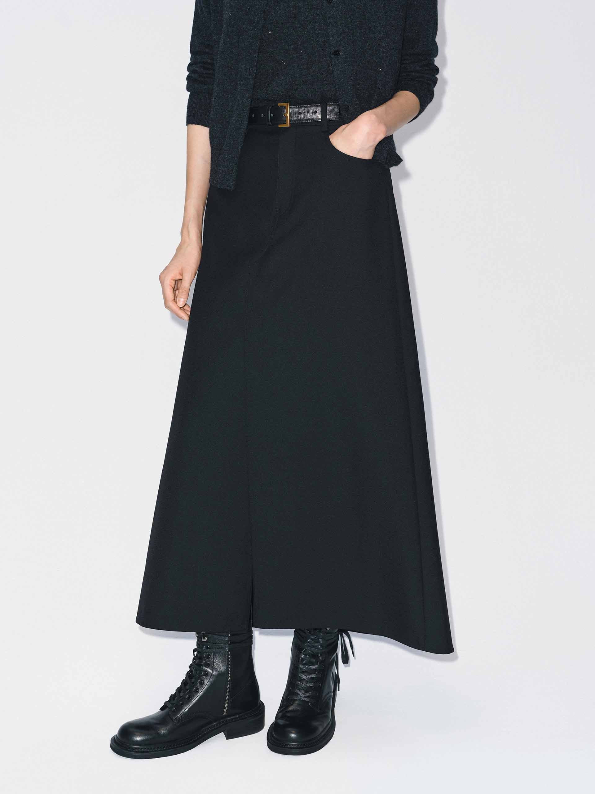 Front Slit Midi Skirt