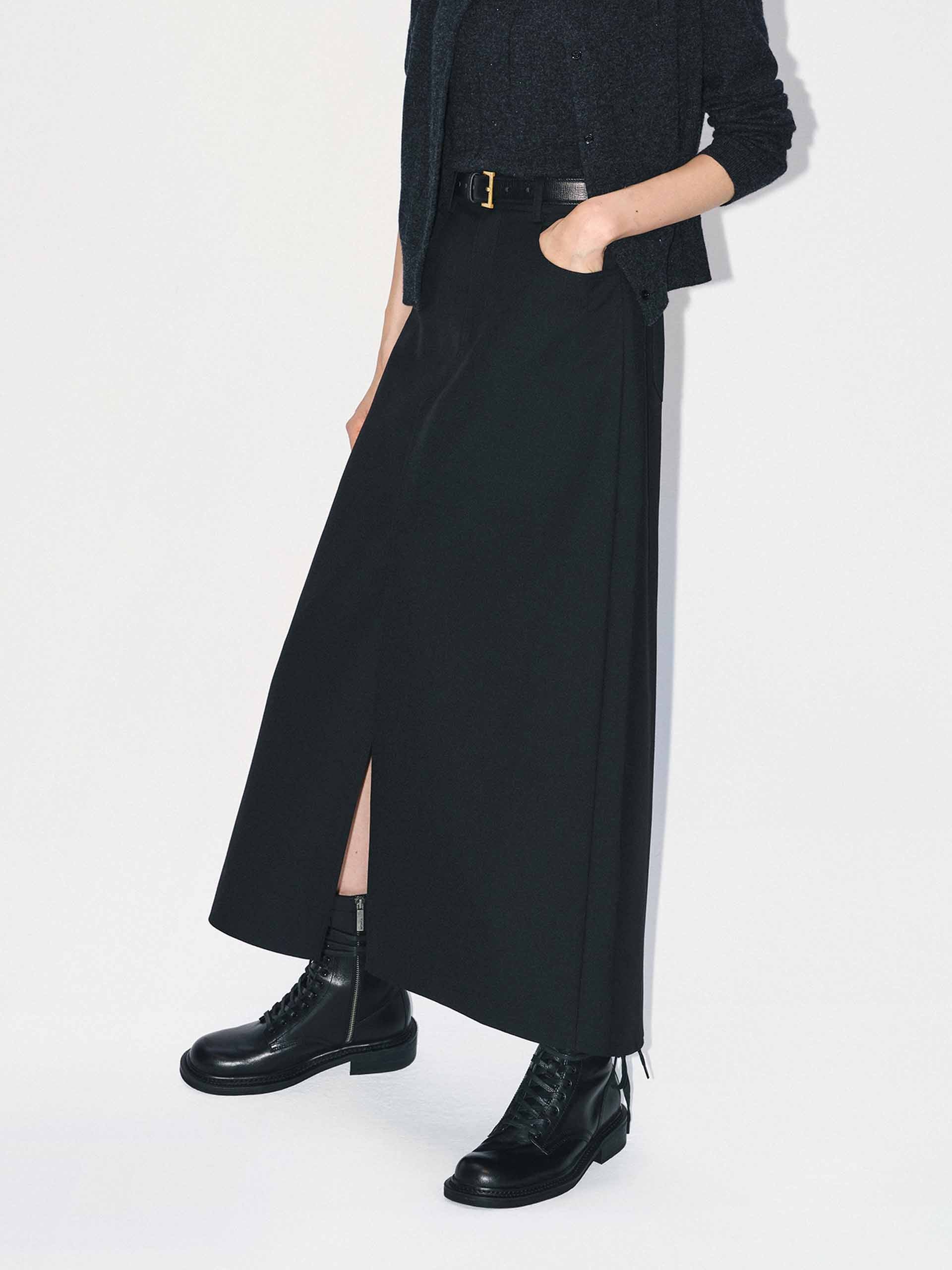 Front Slit Midi Skirt