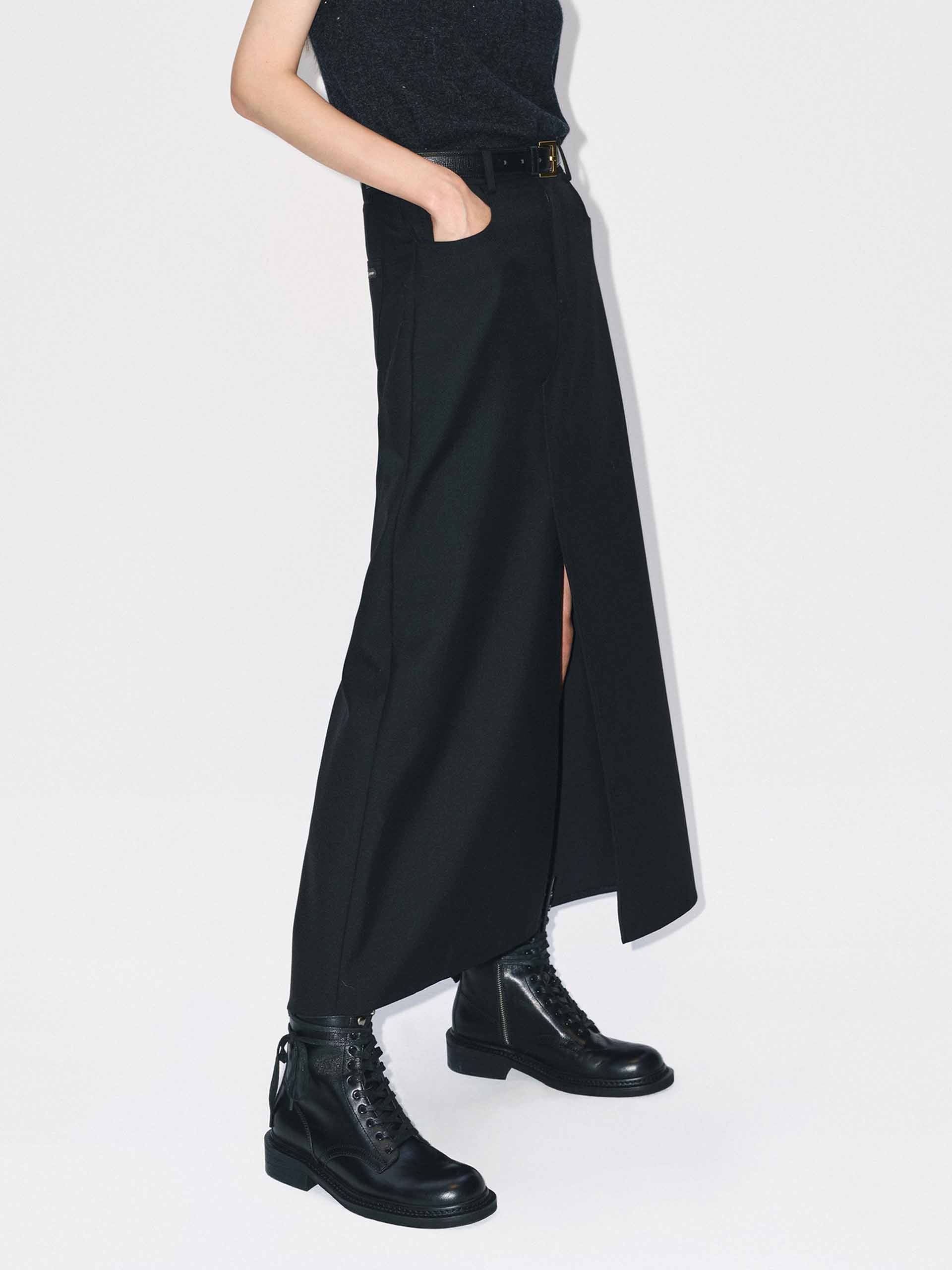 Front Slit Midi Skirt