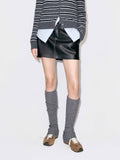 Black Mini Leather Skirt