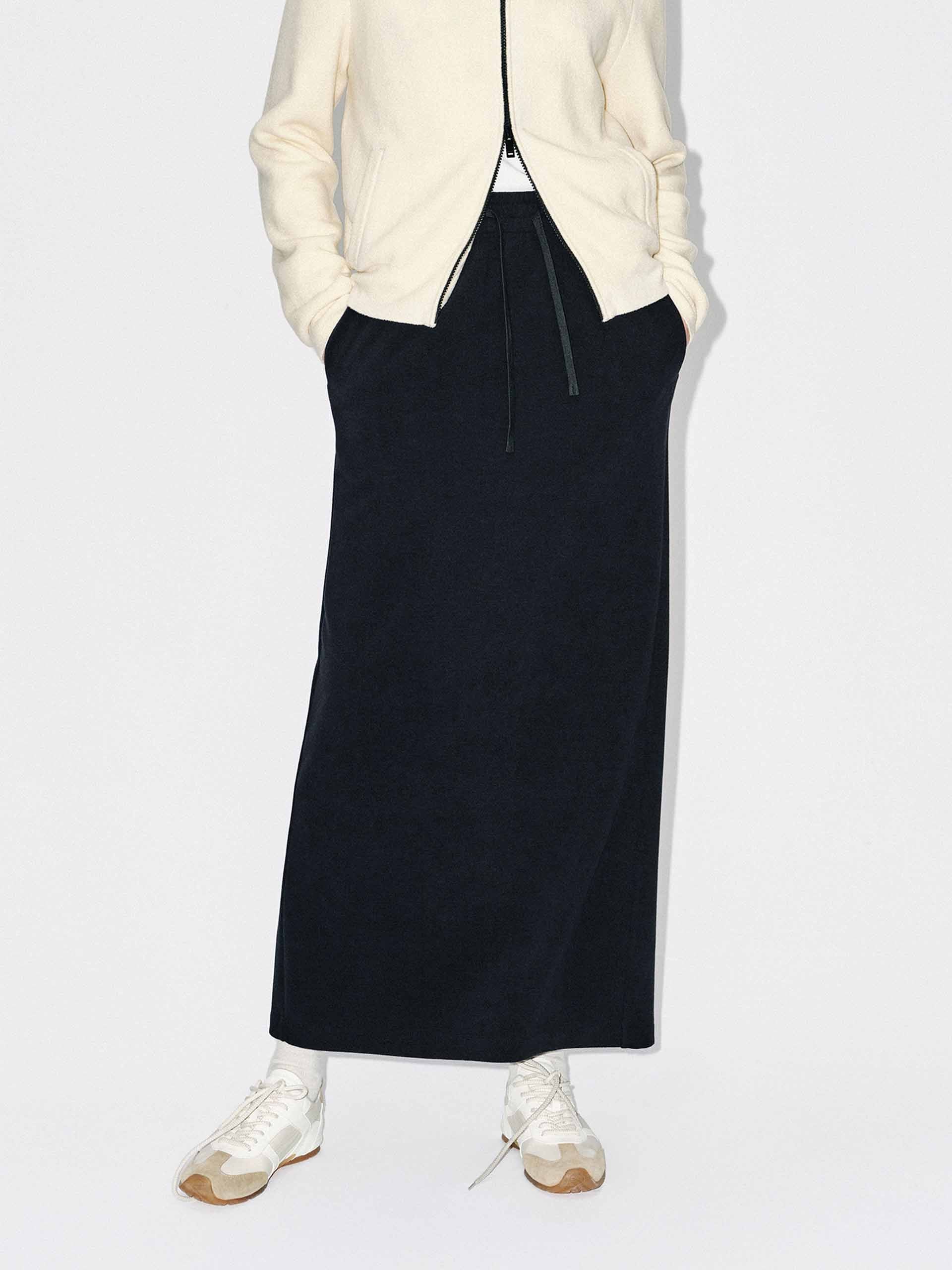 Back Slit Drawstring Skirt