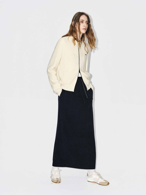 Back Slit Drawstring Skirt