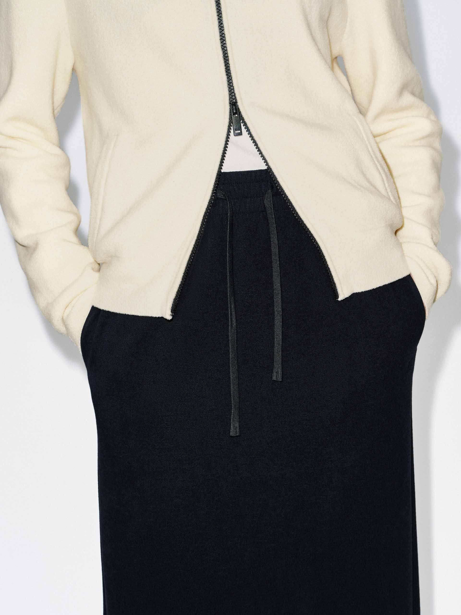Back Slit Drawstring Skirt