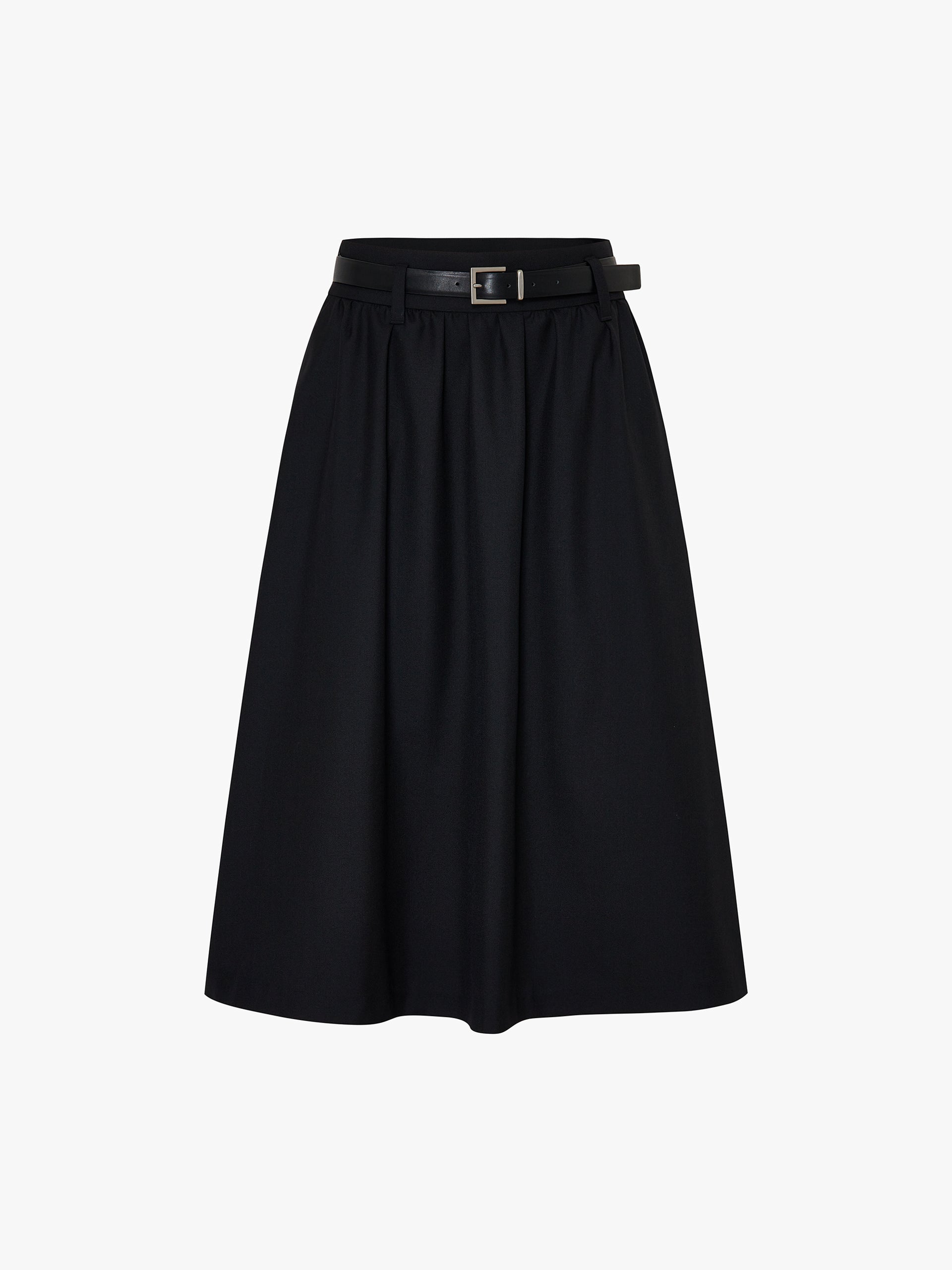 Included Belt Pleated Skirt