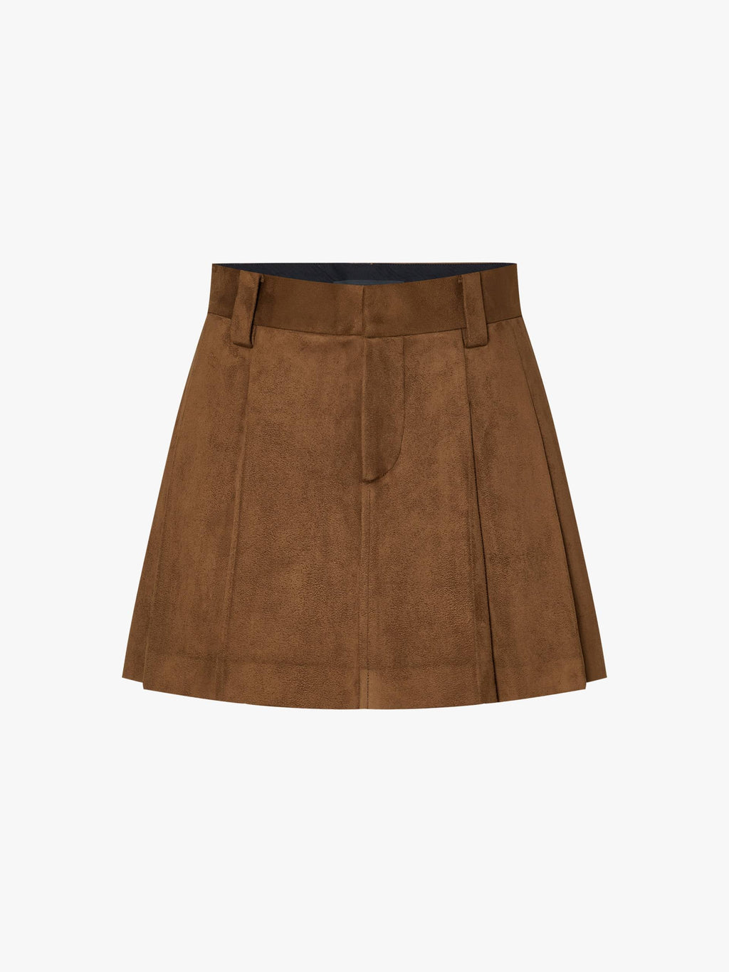 Suede Pleated Mini Skirt