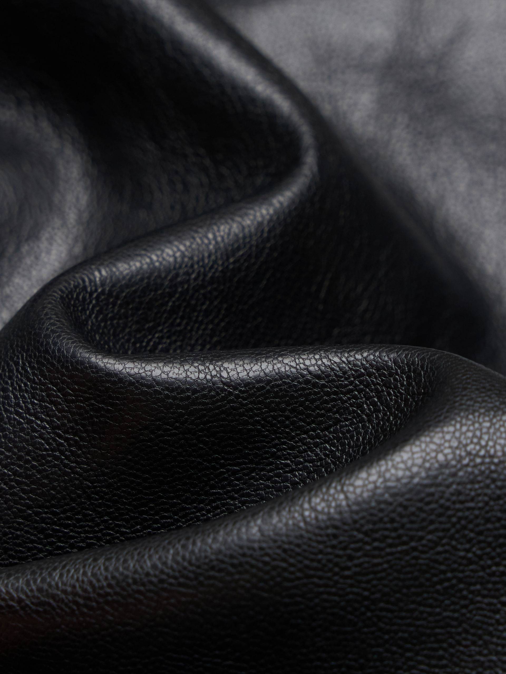 Front Slit Leather Midi Skirt
