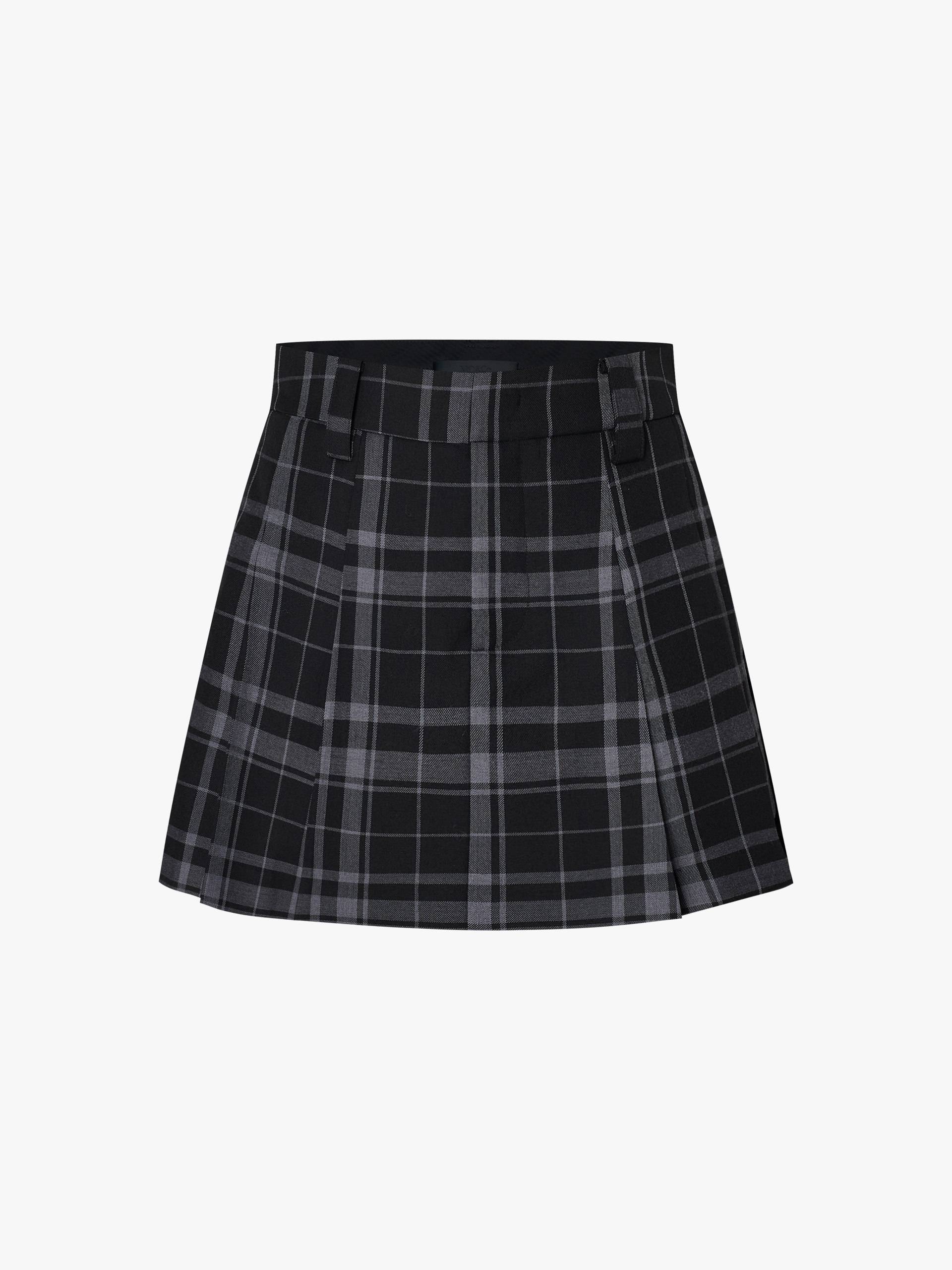 Plaid Wrap Detail Skort