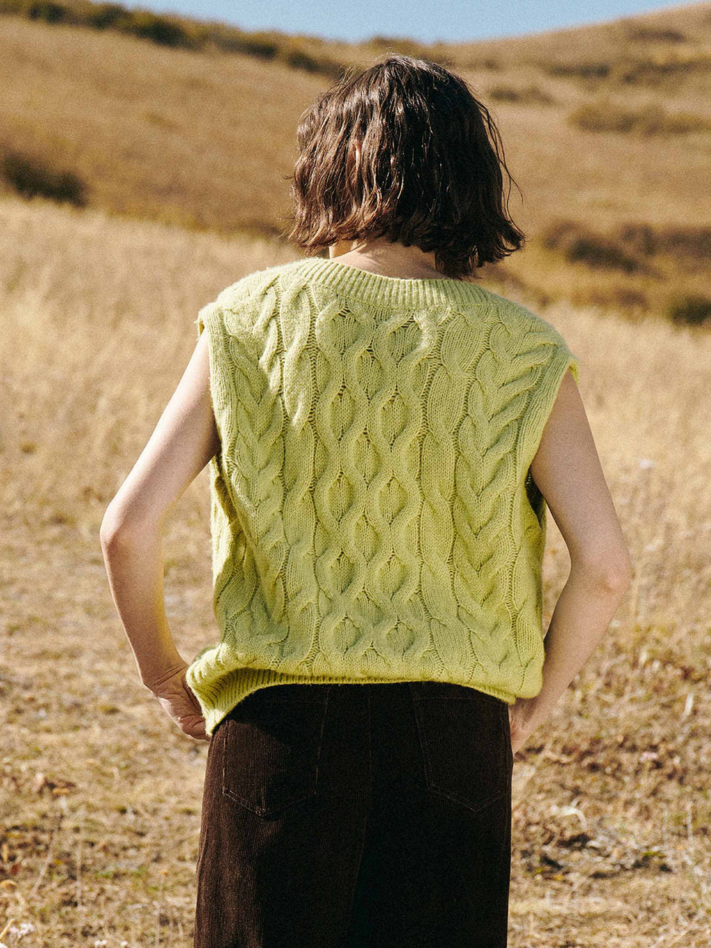 Sleeveless Cable Knitted Top