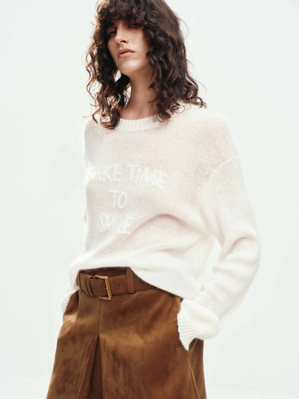 Front Letter Embroidery Sweater
