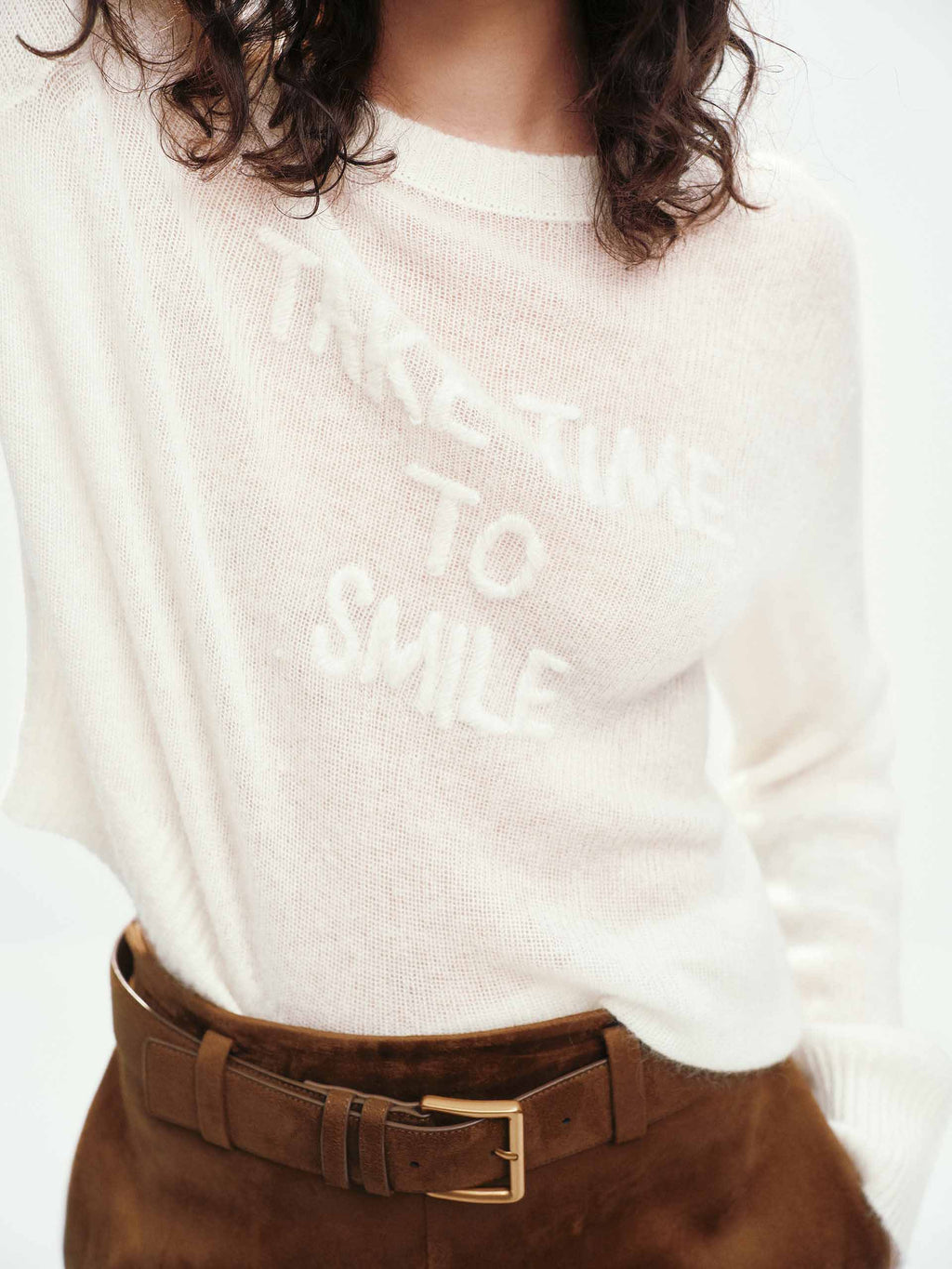 Front Letter Embroidery Sweater