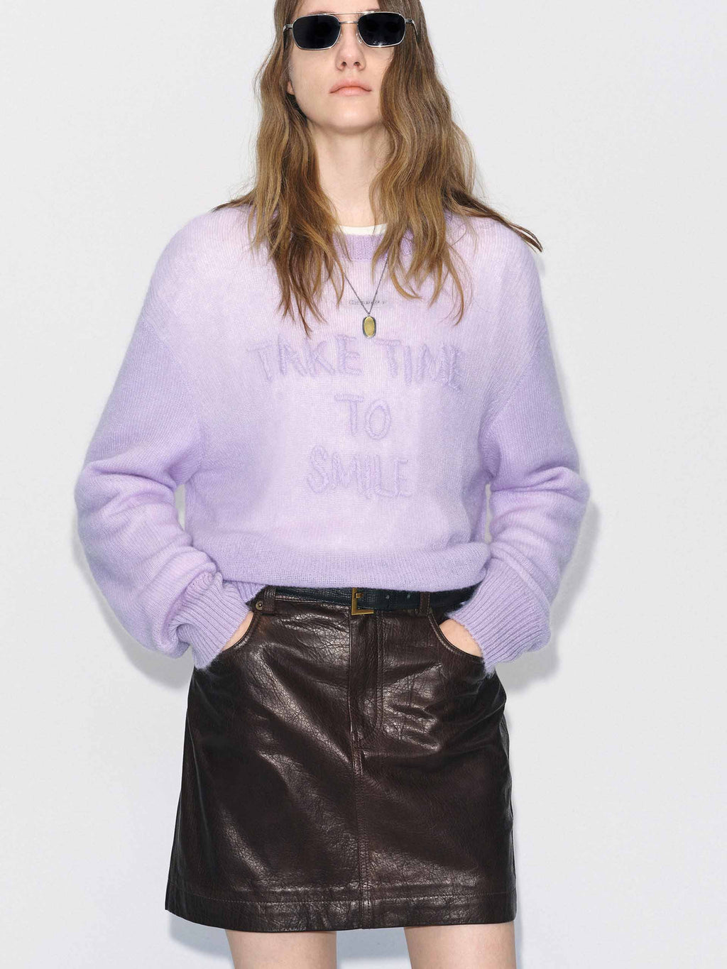 Front Letter Embroidery Sweater