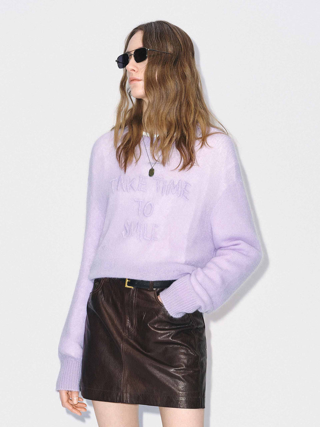 Front Letter Embroidery Sweater