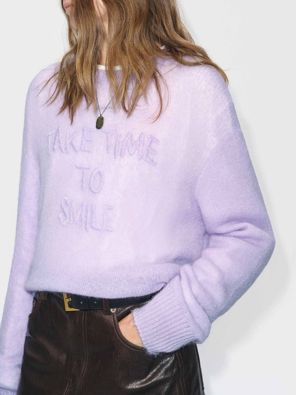 Front Letter Embroidery Sweater