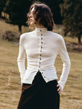 Pleated Waist Wool Sweater