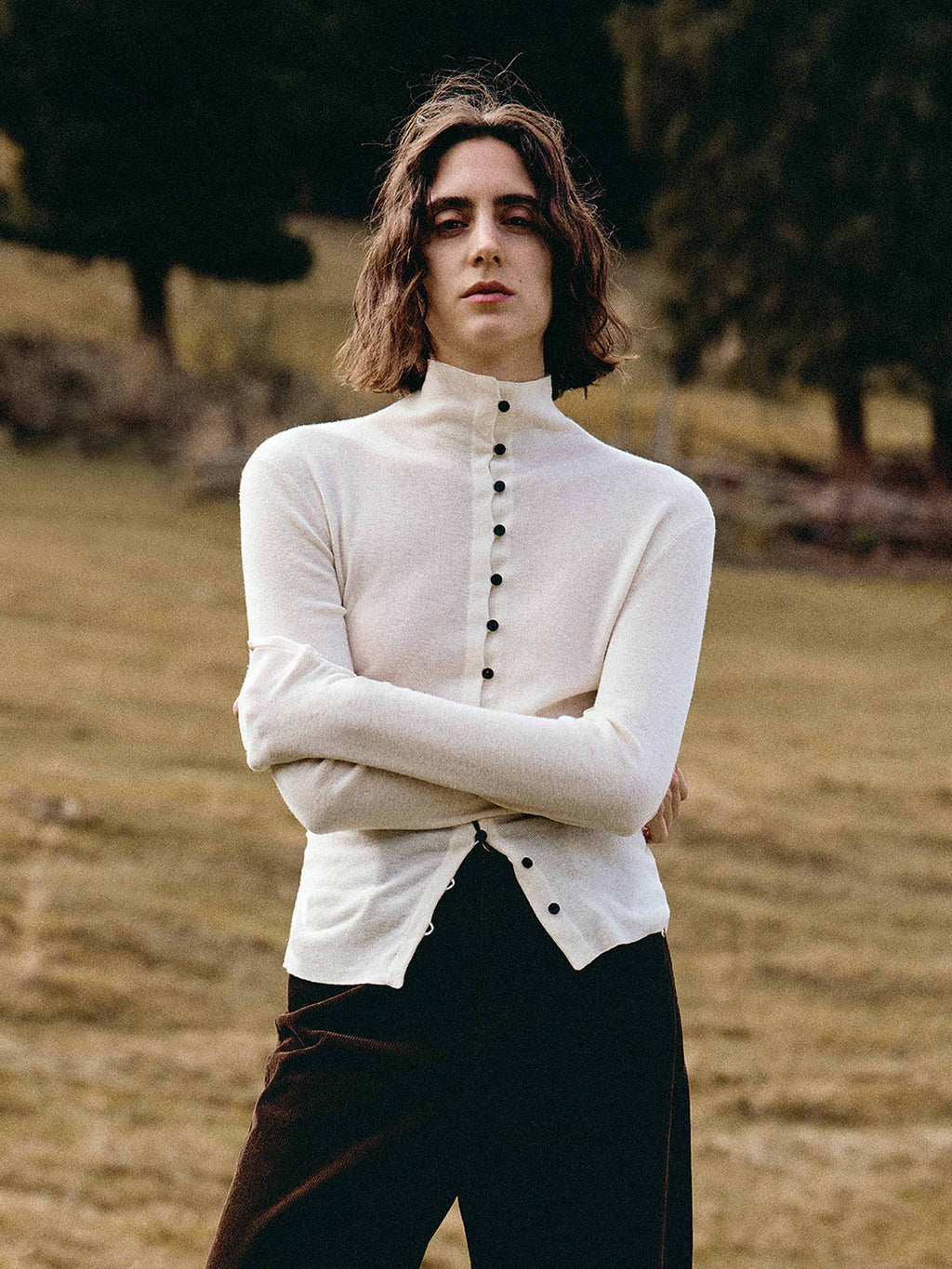 Pleated Waist Wool Sweater