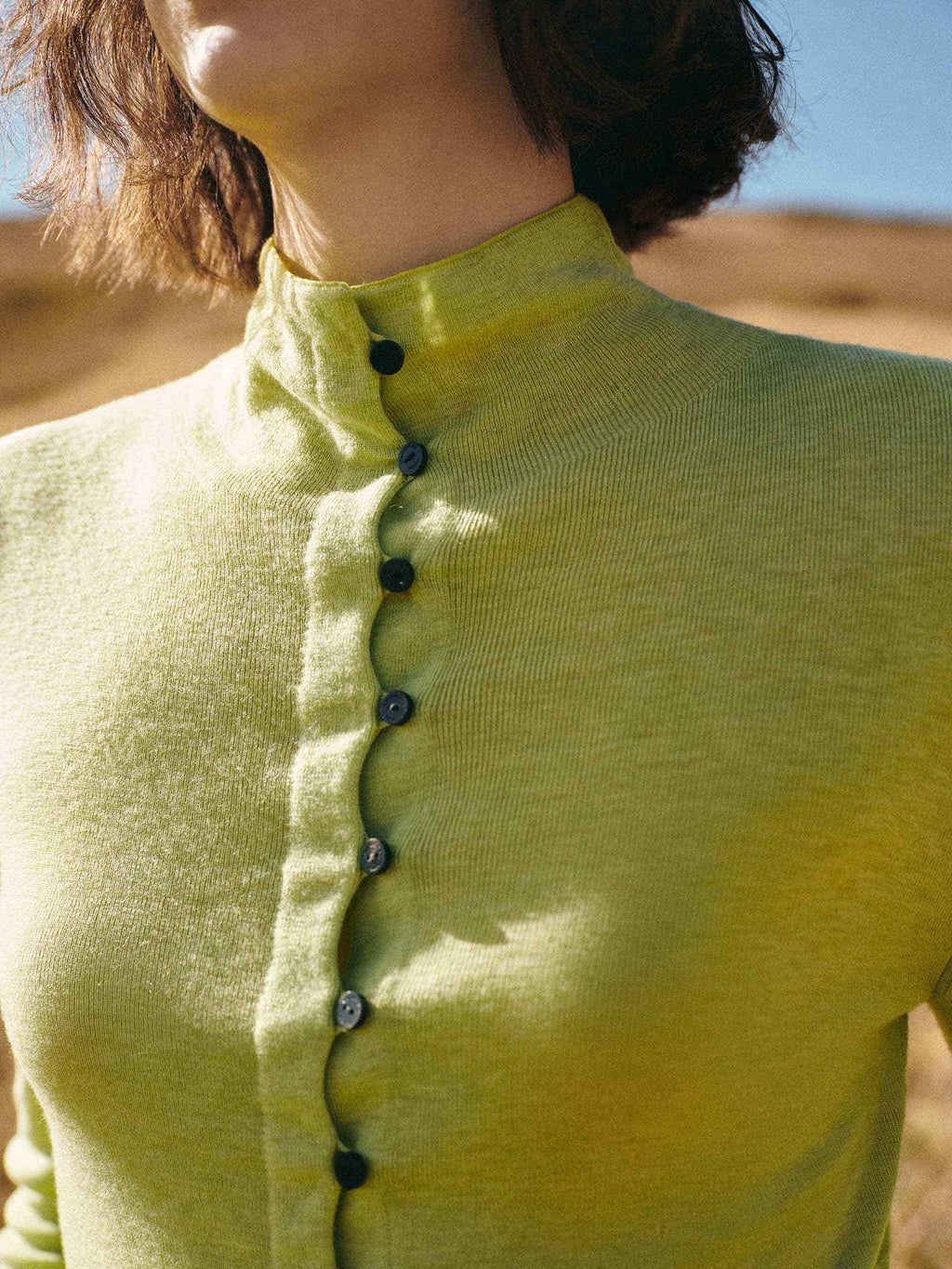 Pleated Waist Wool Sweater