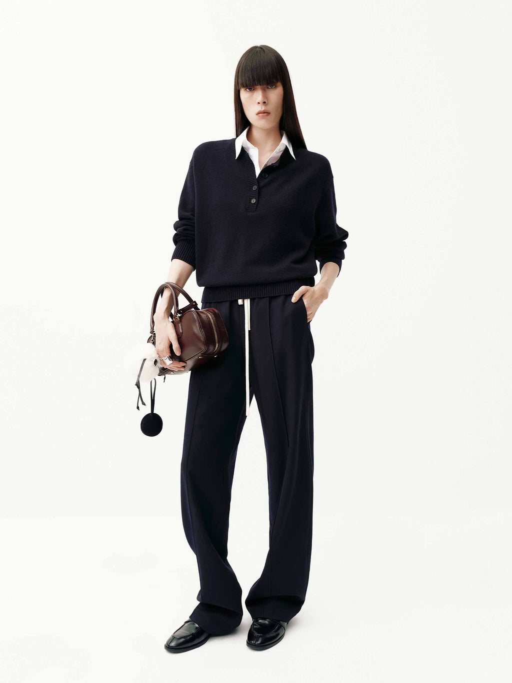 Removable Shirt Collar Sweater