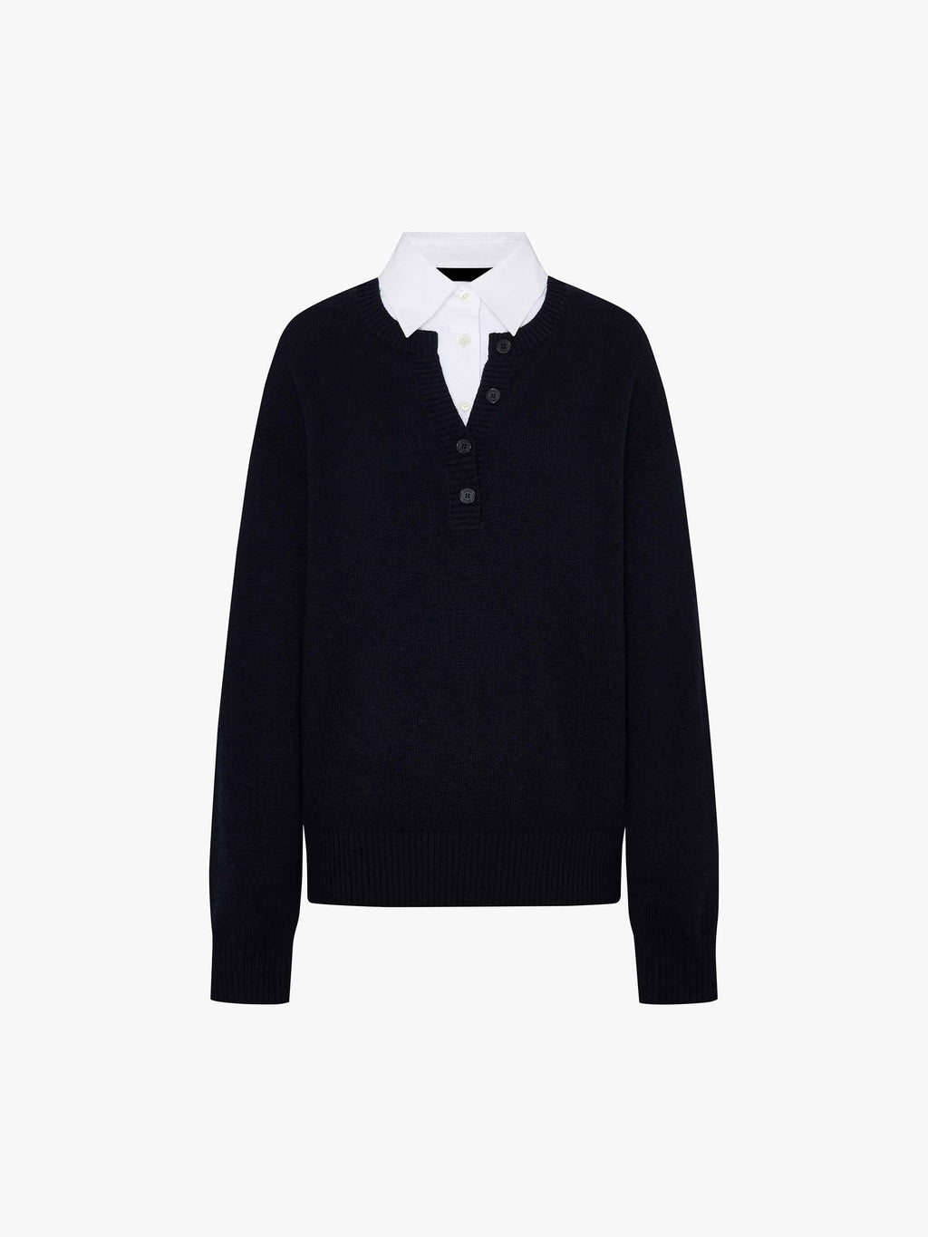 Removable Shirt Collar Sweater