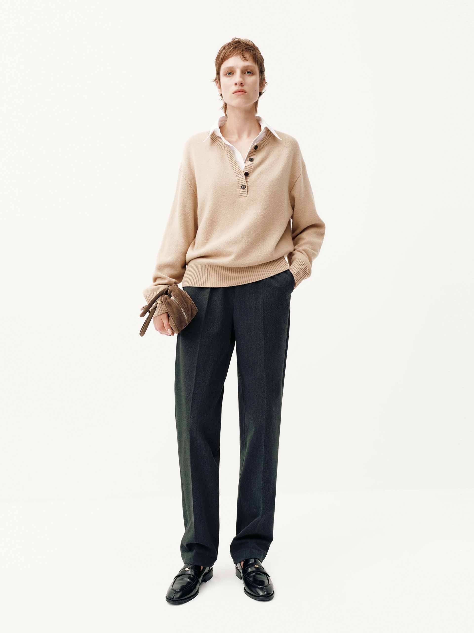 Removable Shirt Collar Sweater