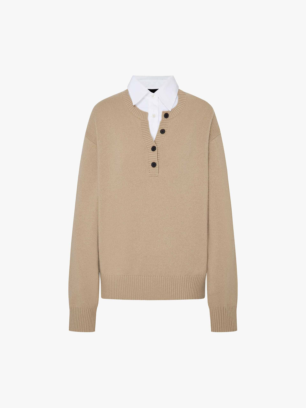 Removable Shirt Collar Sweater