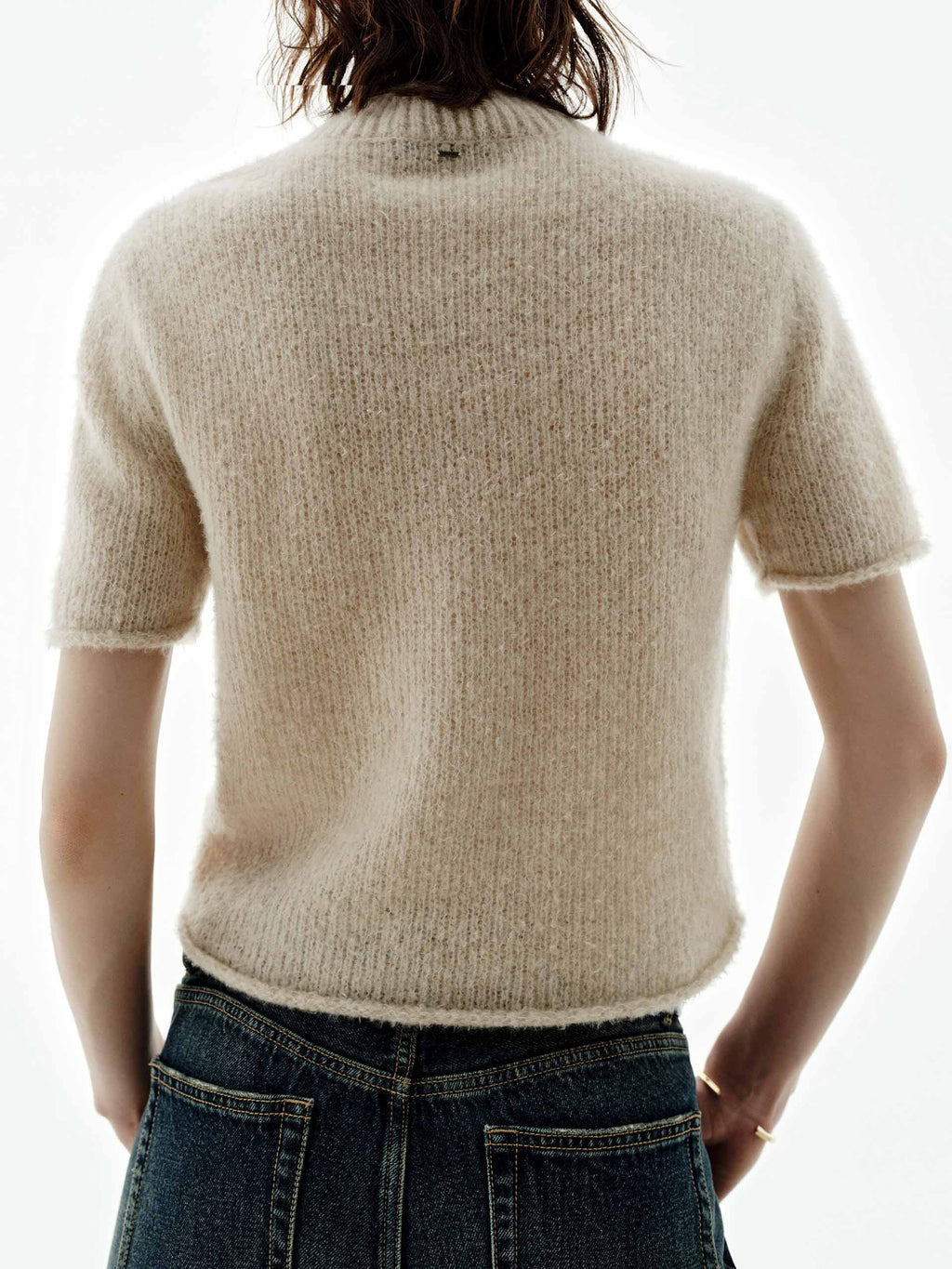 Wool Blend Cropped Knitted Top