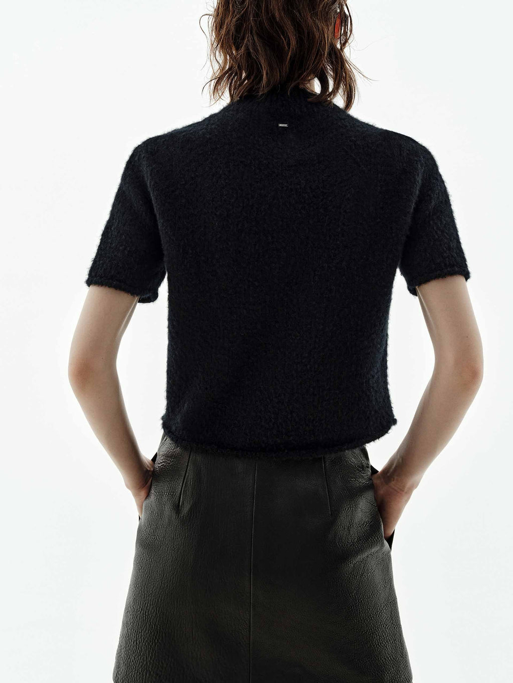 Wool Blend Cropped Knitted Top