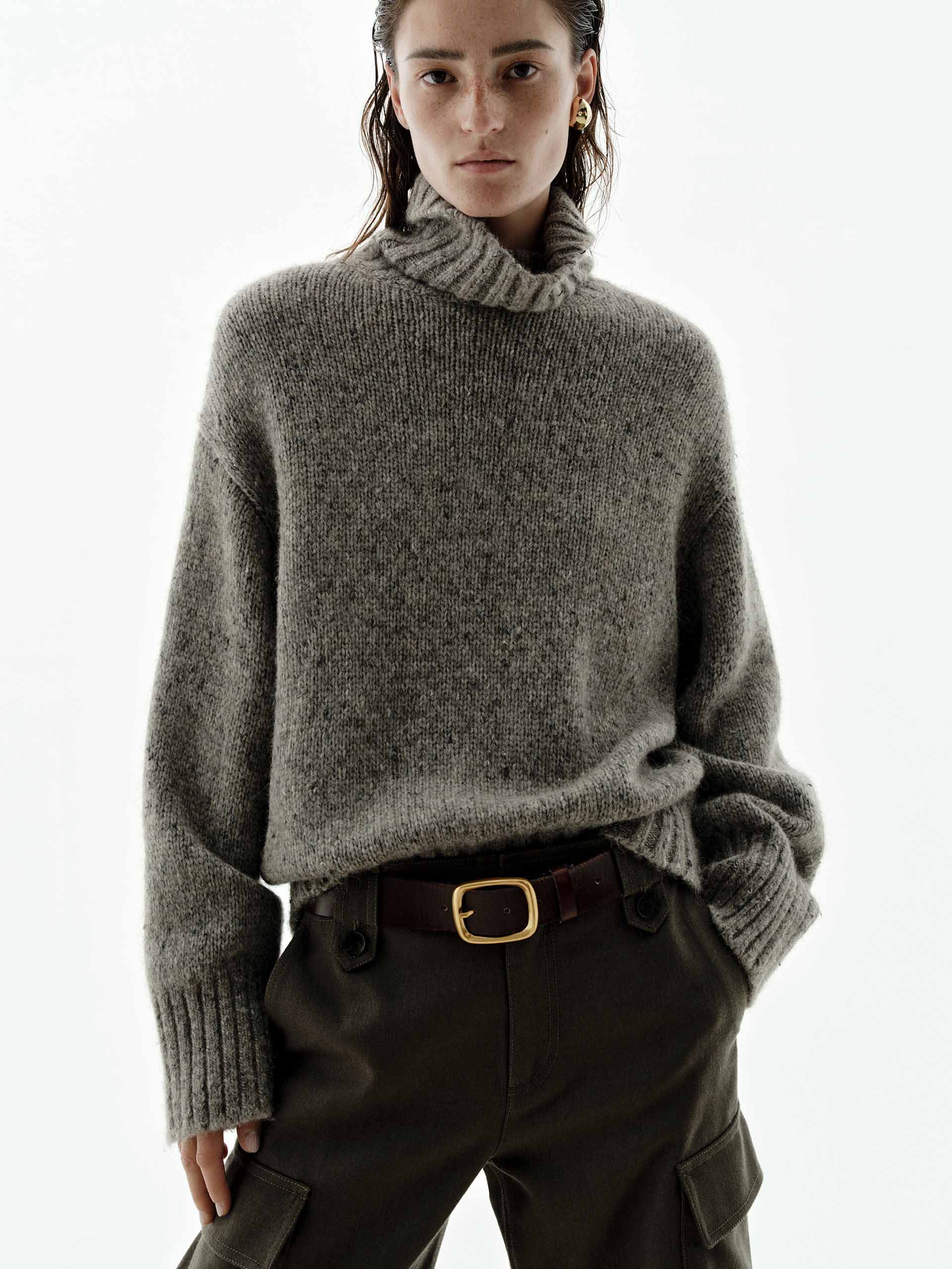 Alpaca Blend Turtleneck Sweater