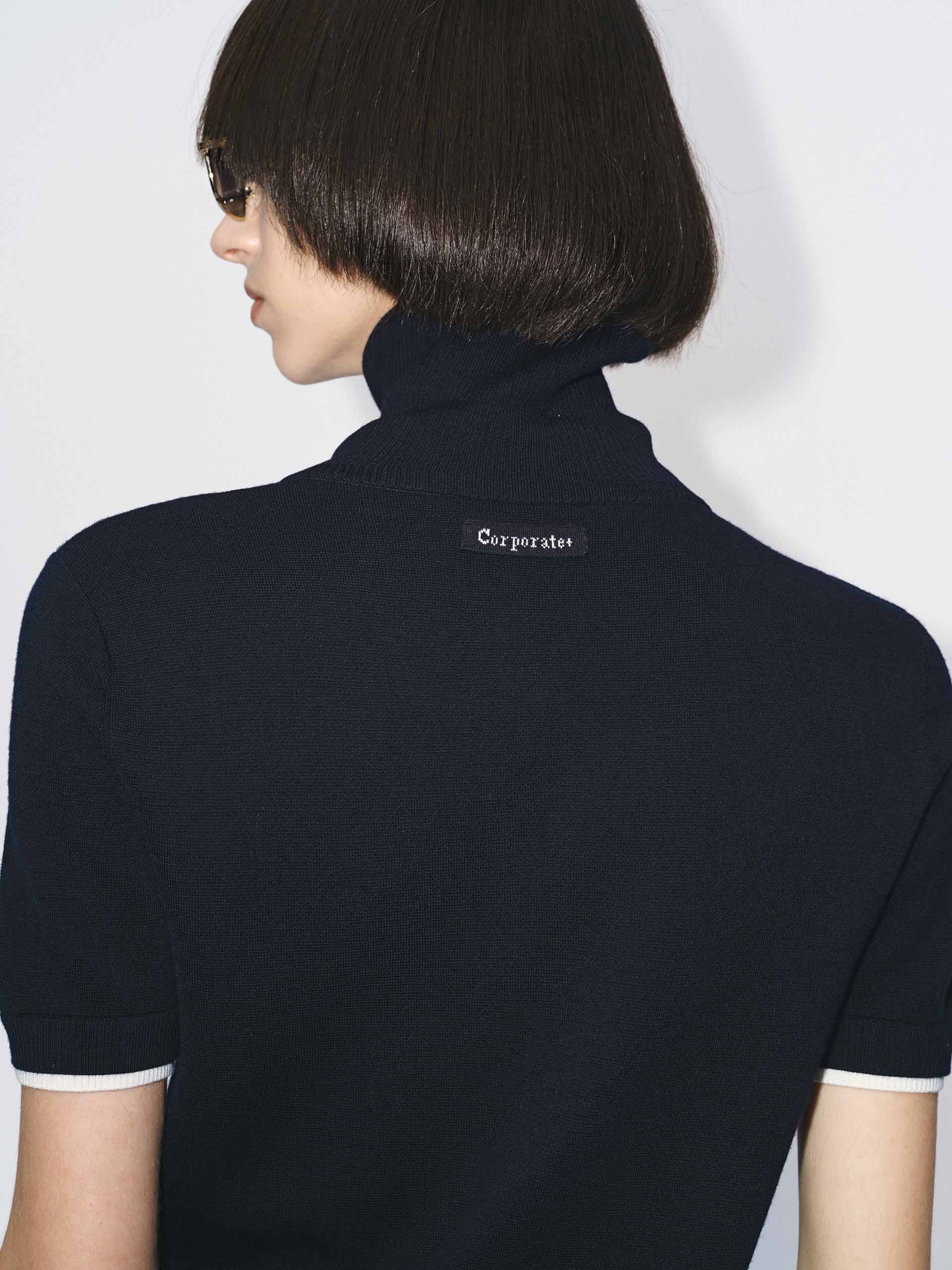 Half Zipper Wool Knitted Top