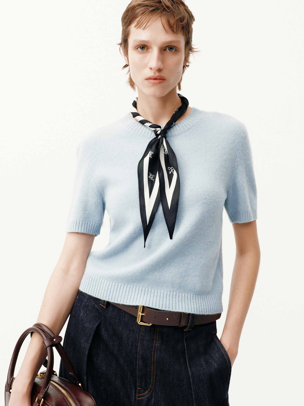 Wool Cropped Knitted Top
