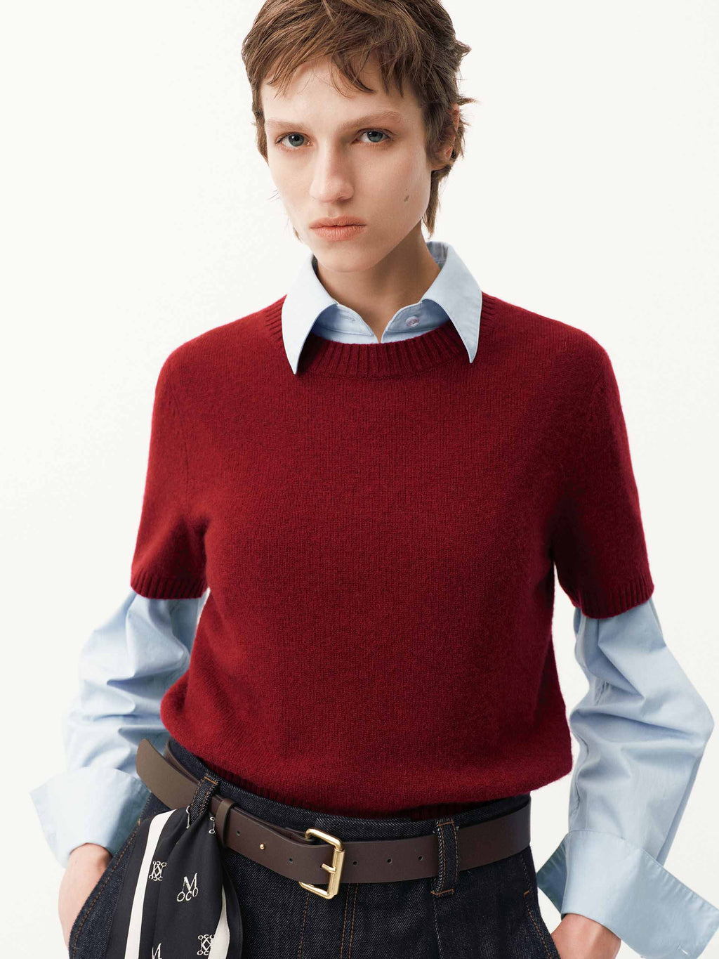 Wool Cropped Knitted Top