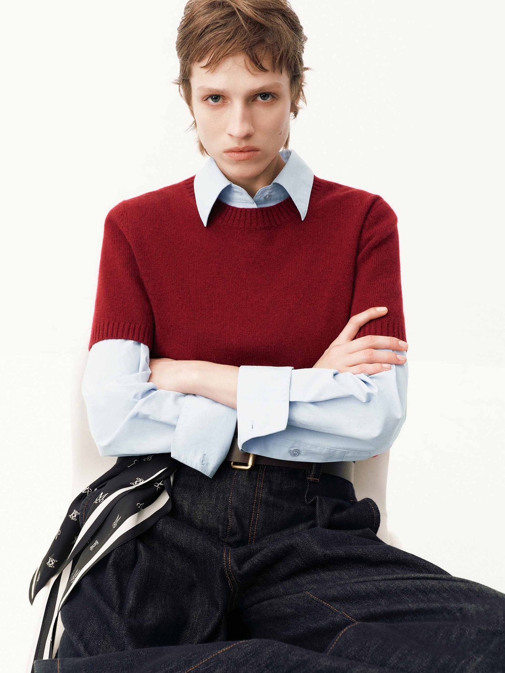 Wool Cropped Knitted Top