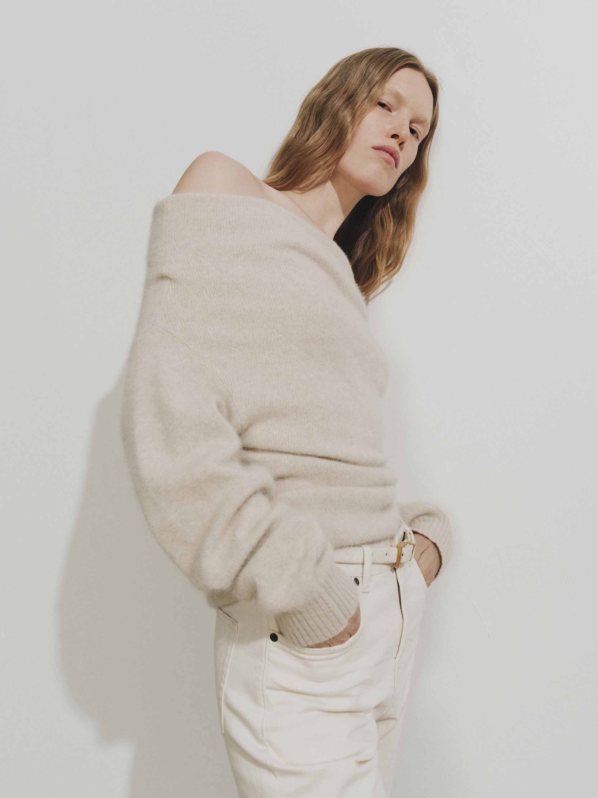 Cashmere Off Shoulder Sweater