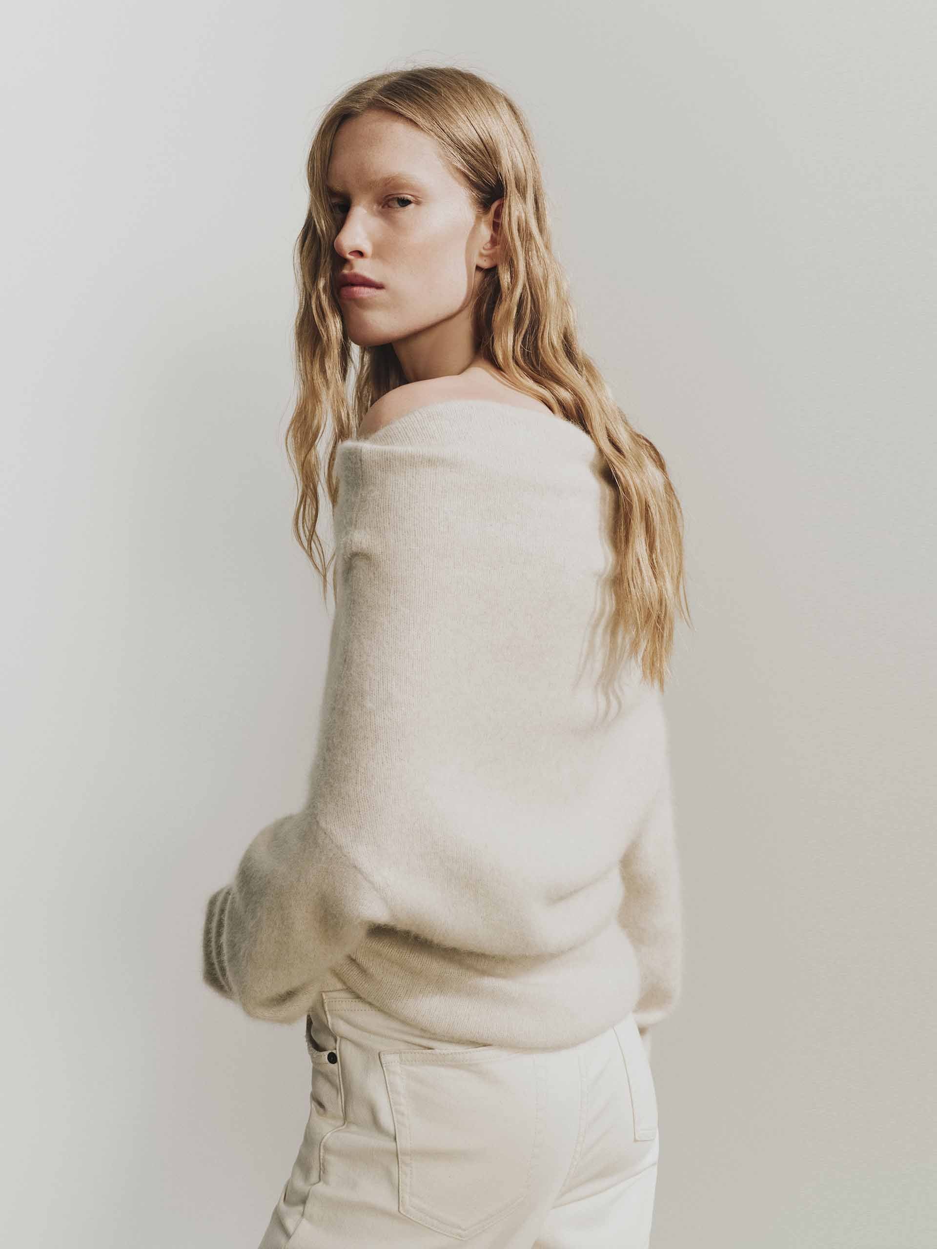 Cashmere Off Shoulder Sweater