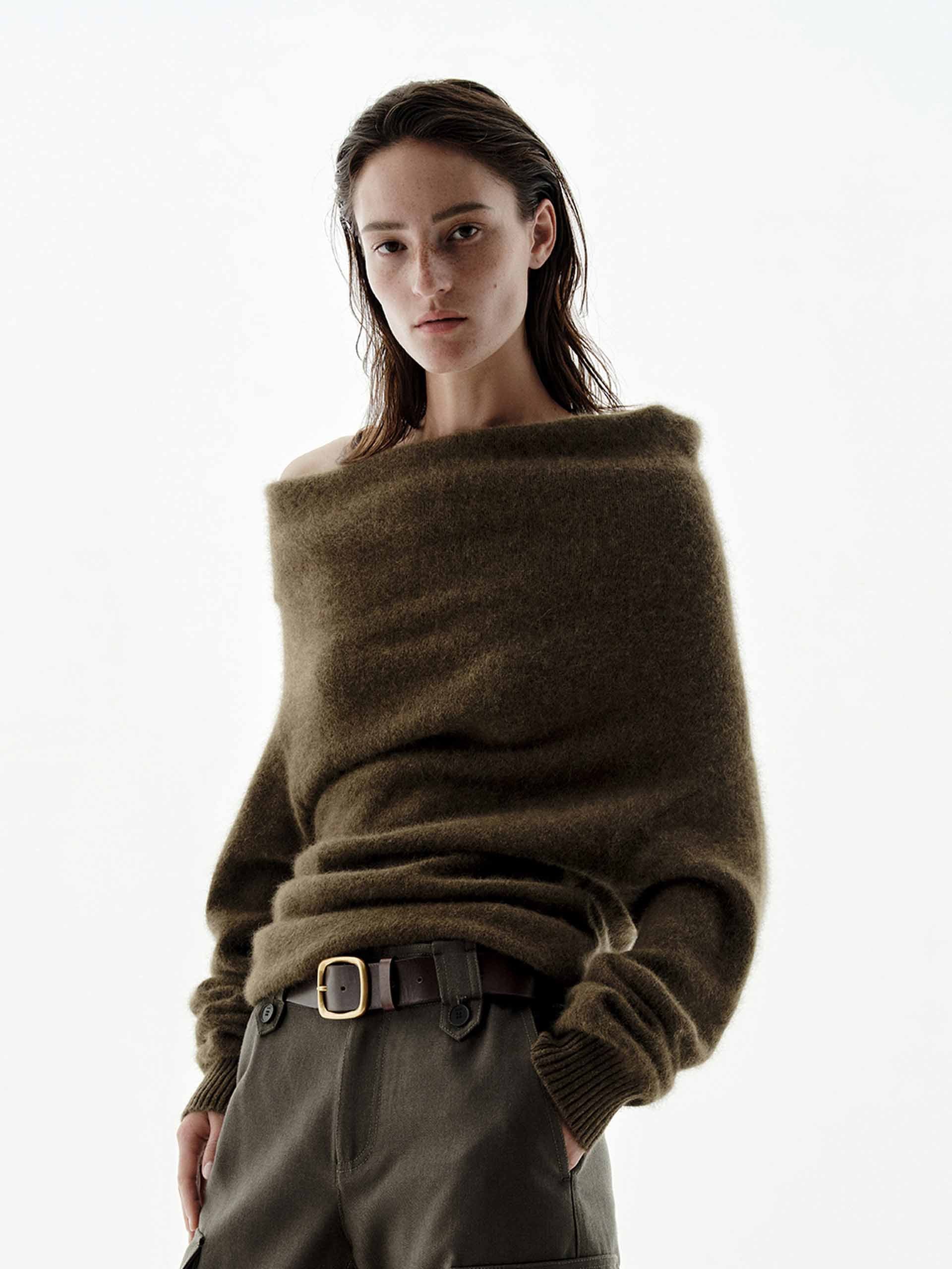 Cashmere Off Shoulder Sweater