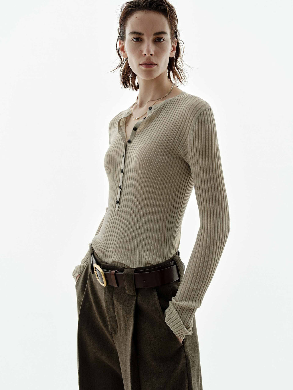 Half Button Lurex Sweater