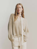V-neck Raw Hem Sweater