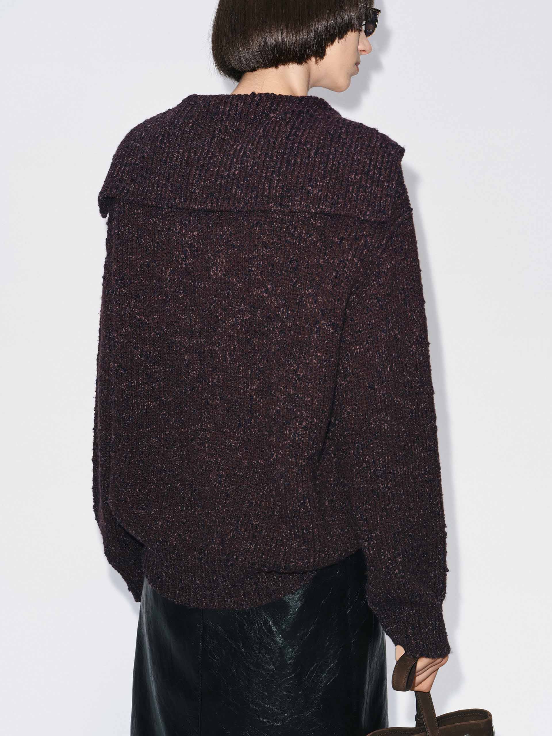Navy Collar Knitted Sweater